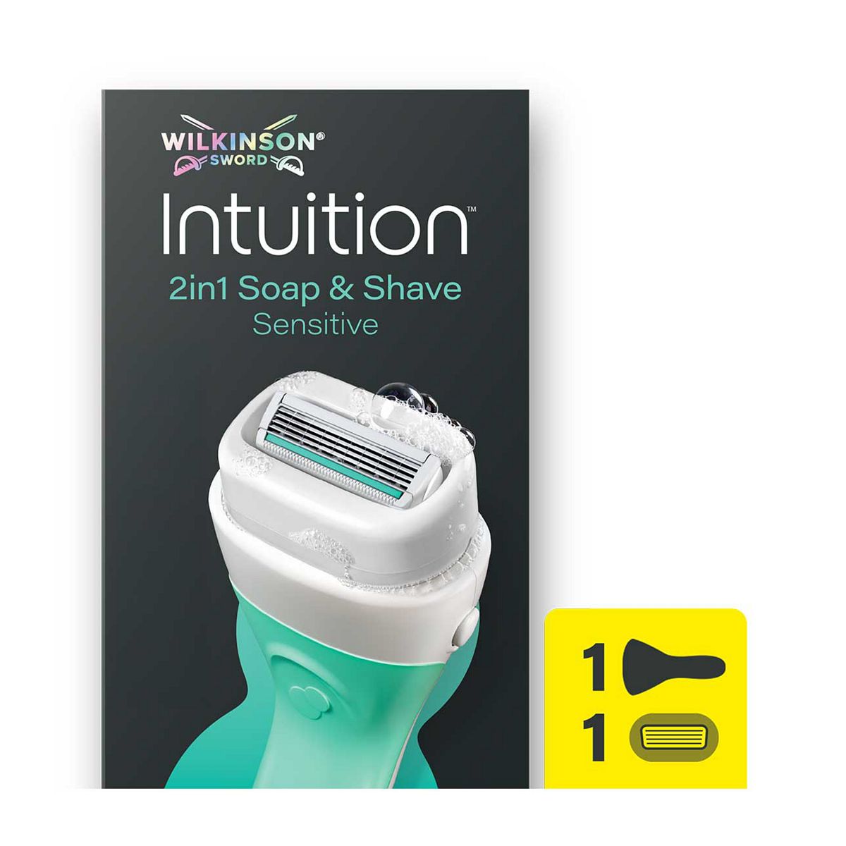 Wilkinson Sword Intuition 2In1 Soap & Shave Sensitive Razor - Handle And 1 X Blade Refills
