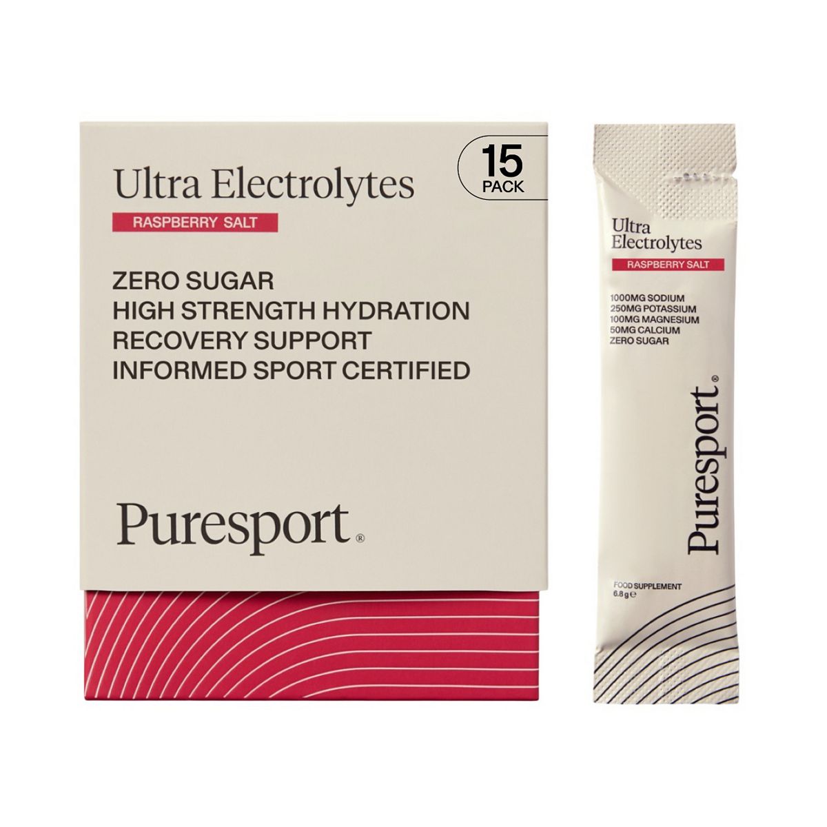 Puresport Ultra Electrolytes Sachets Raspberry Salt 6.8G - 15