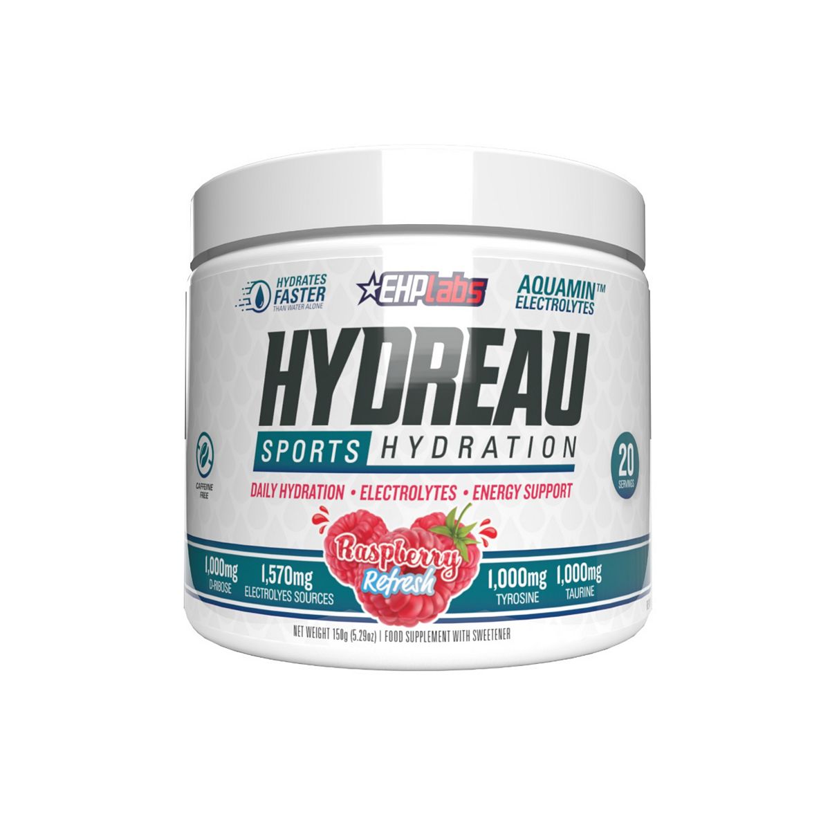 EHPLABS Oxyshred Hydreau, Raspberry Refresh, Hydration Electrolytes Powder, 150G, 20 Serves