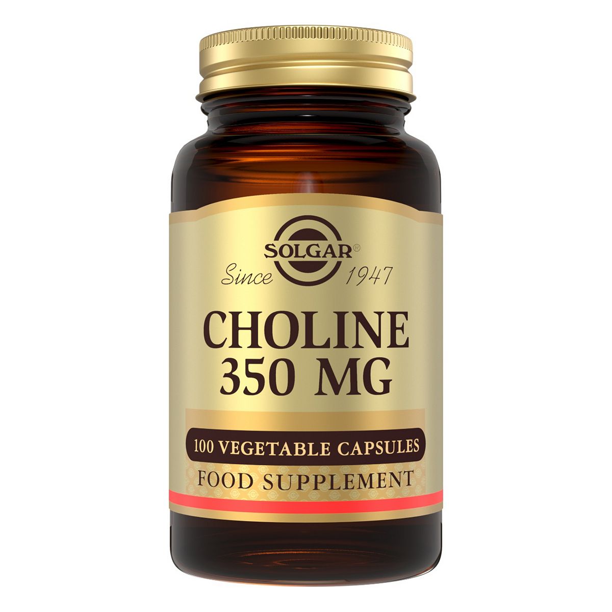 SOLGAR Choline 350mg | Choline Supplement for Brain & Liver Support – 100 Capsules