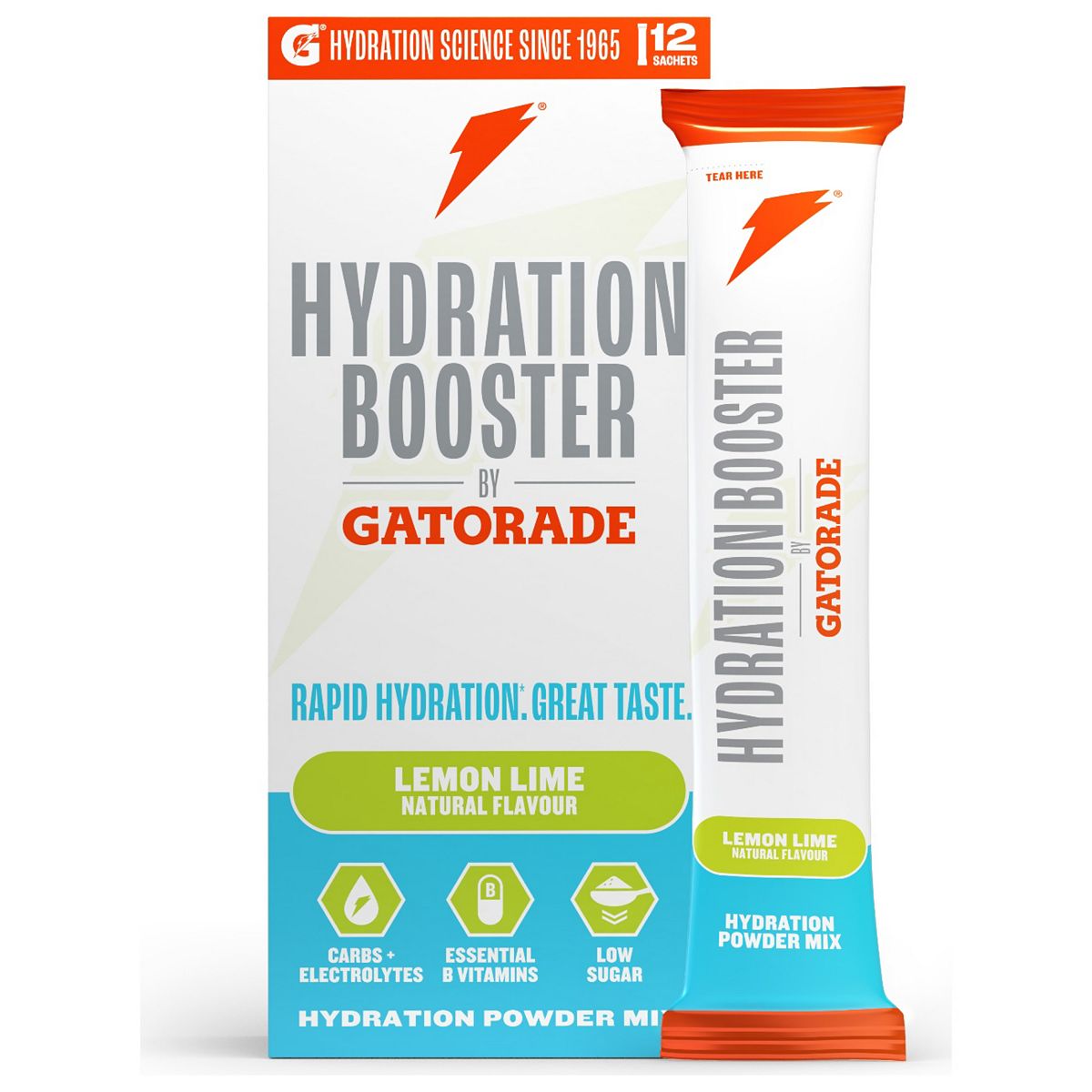 Gatorade Hydration Booster Lemon + Lime Electrolytes Powder Sachets Multipack 12 X 13.5G