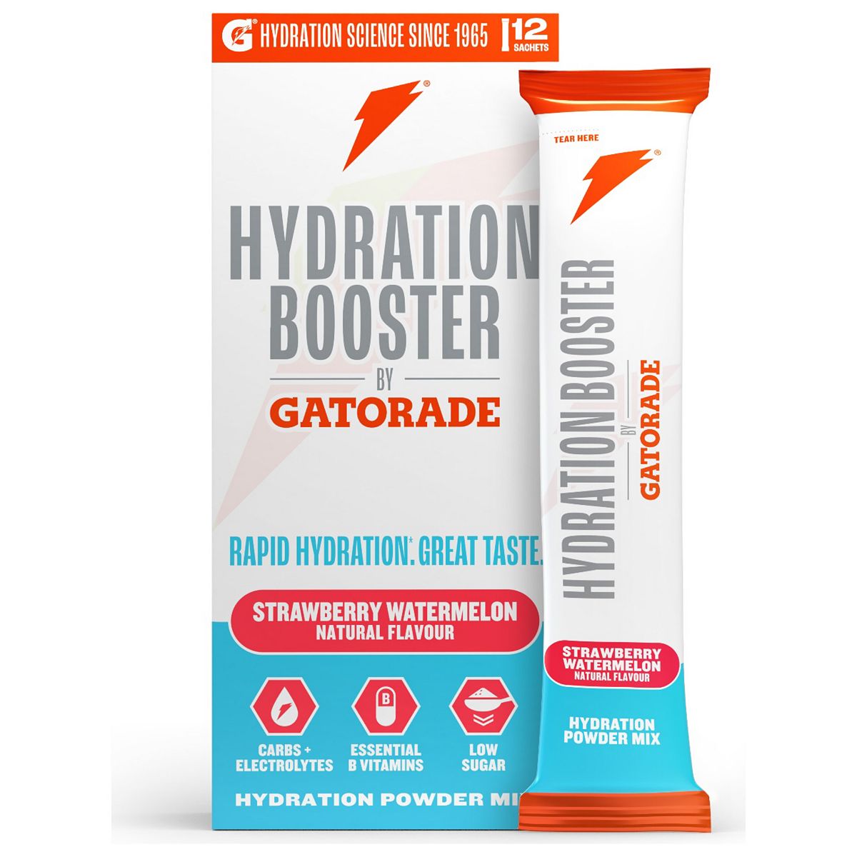 Gatorade Hydration Booster Electrolytes Powder Sachets Strawberry + Watermelon Multipack 12 X 13.5G