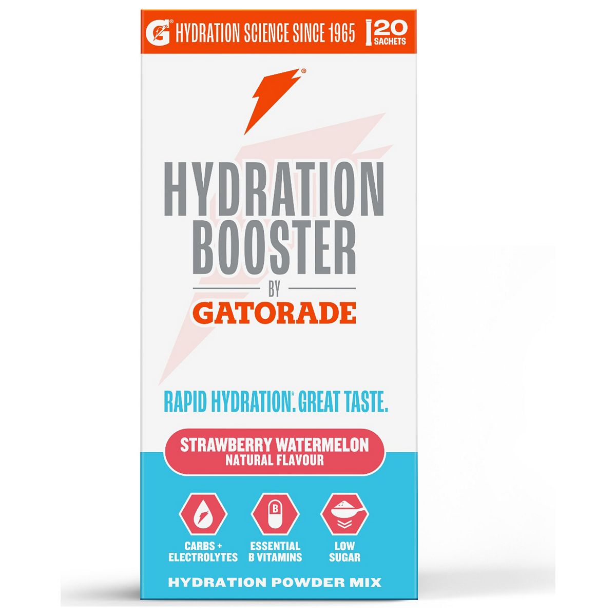 Gatorade Hydration Booster Electrolytes Powder Sachets Strawberry + Watermelon Multipack 20 X 13.5G