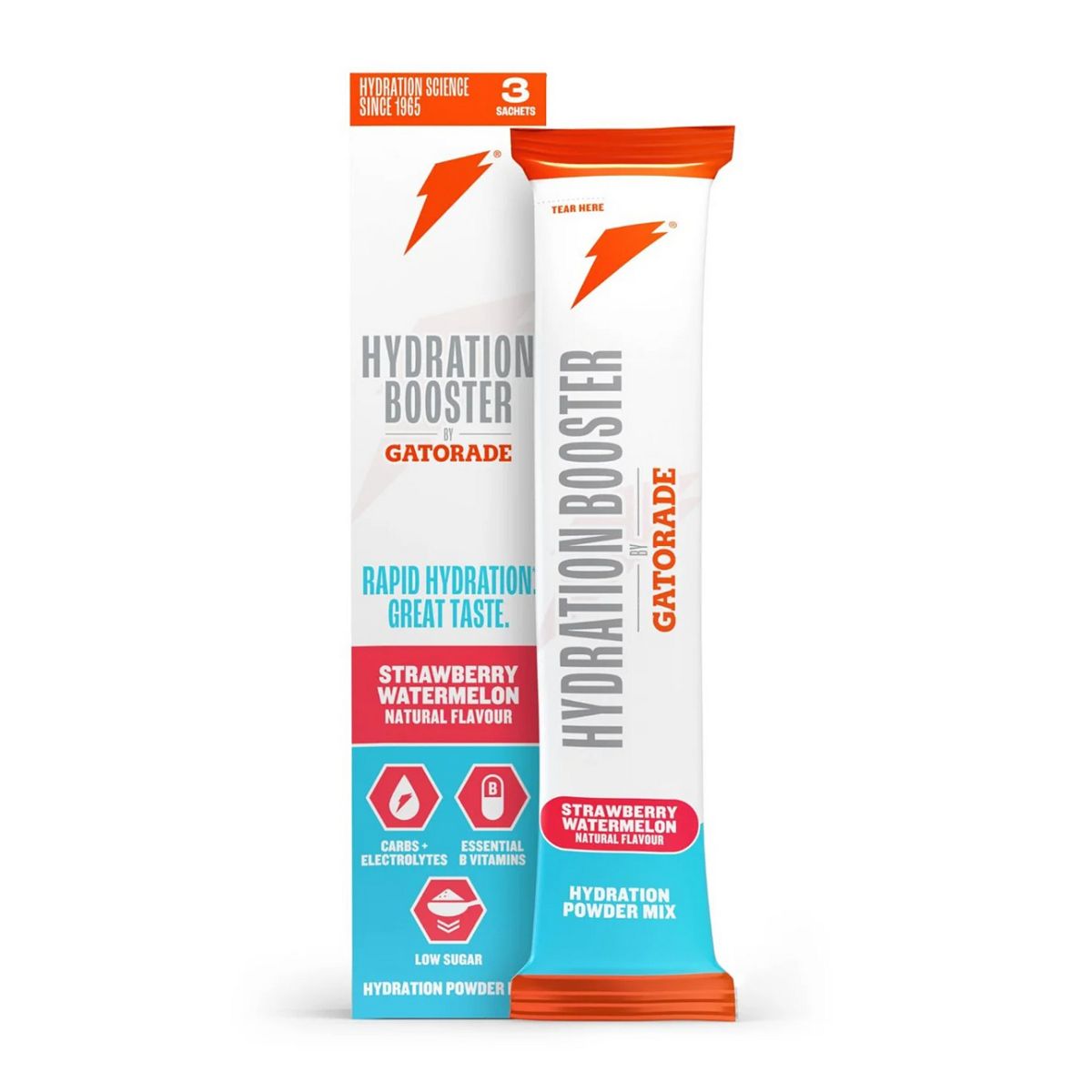 Gatorade Hydration Booster Electrolytes Powder Sachets Strawberry + Watermelon Multipack 3 X 13.5G