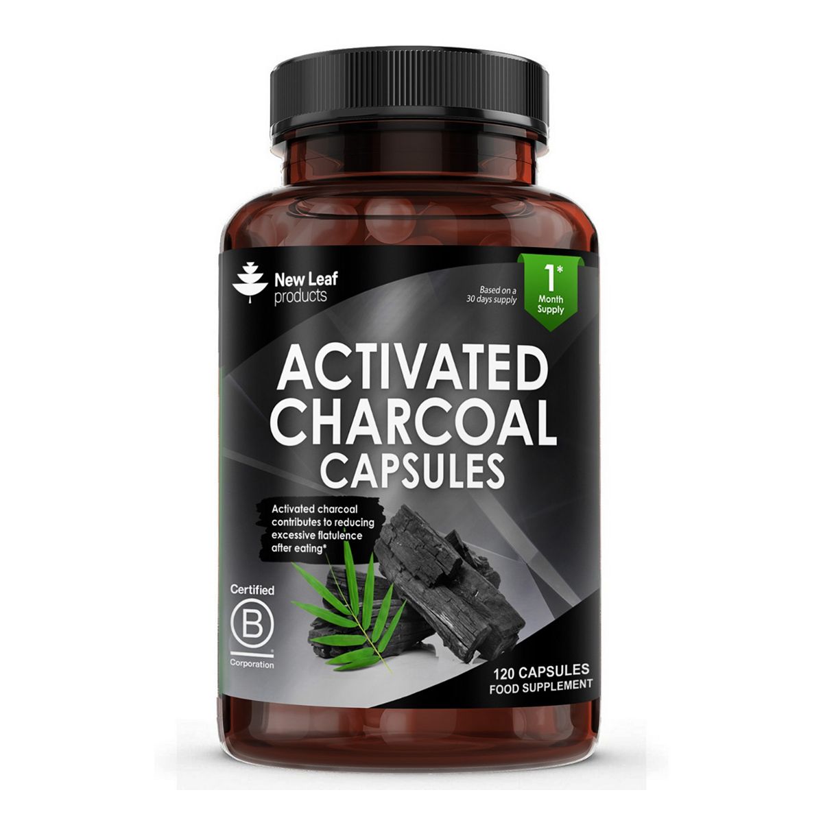 New Leaf Activated Charcoal 120 Capsules