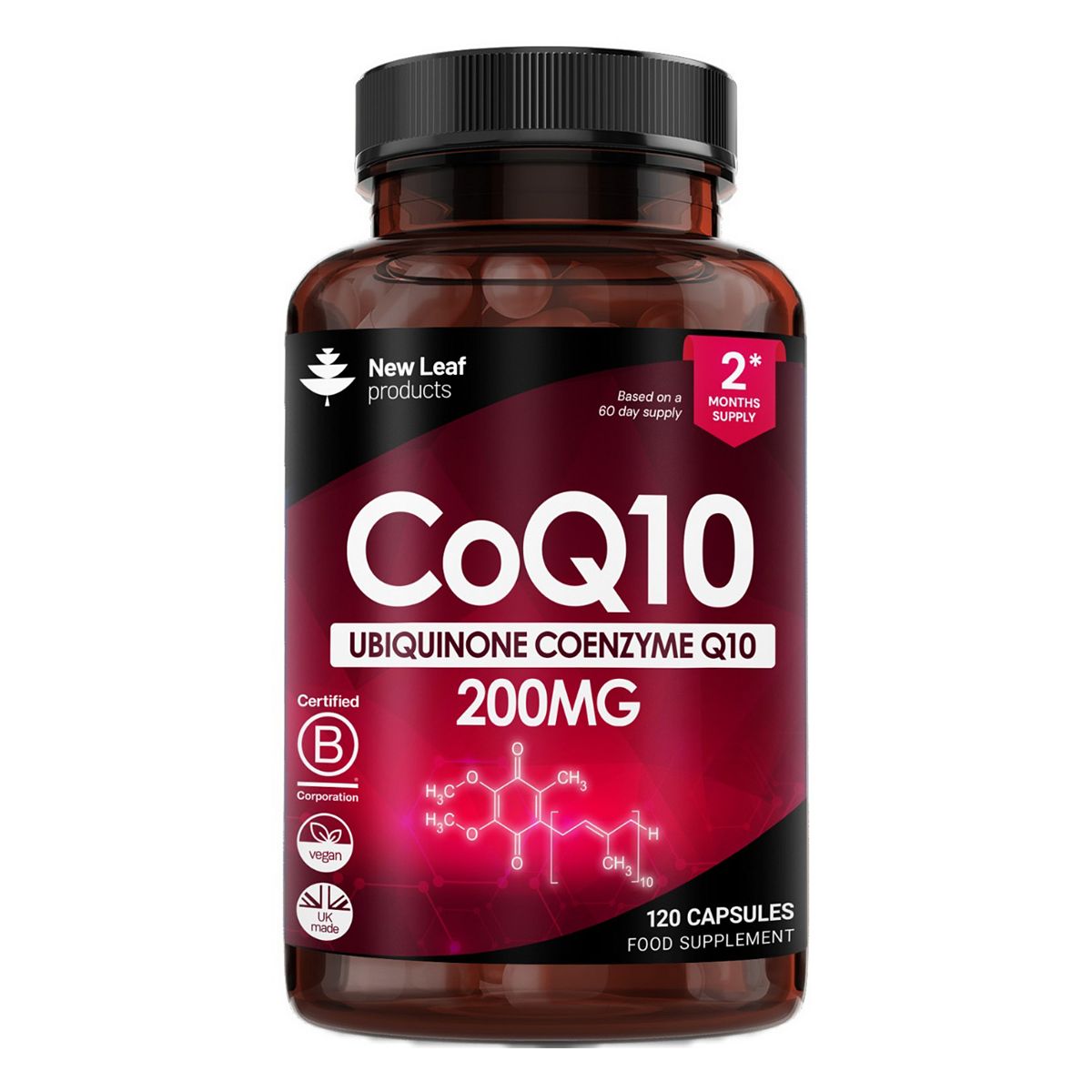 New Leaf Coq10 Supplement 200Mg Coenzyme Ubiquinol 120 Supplements