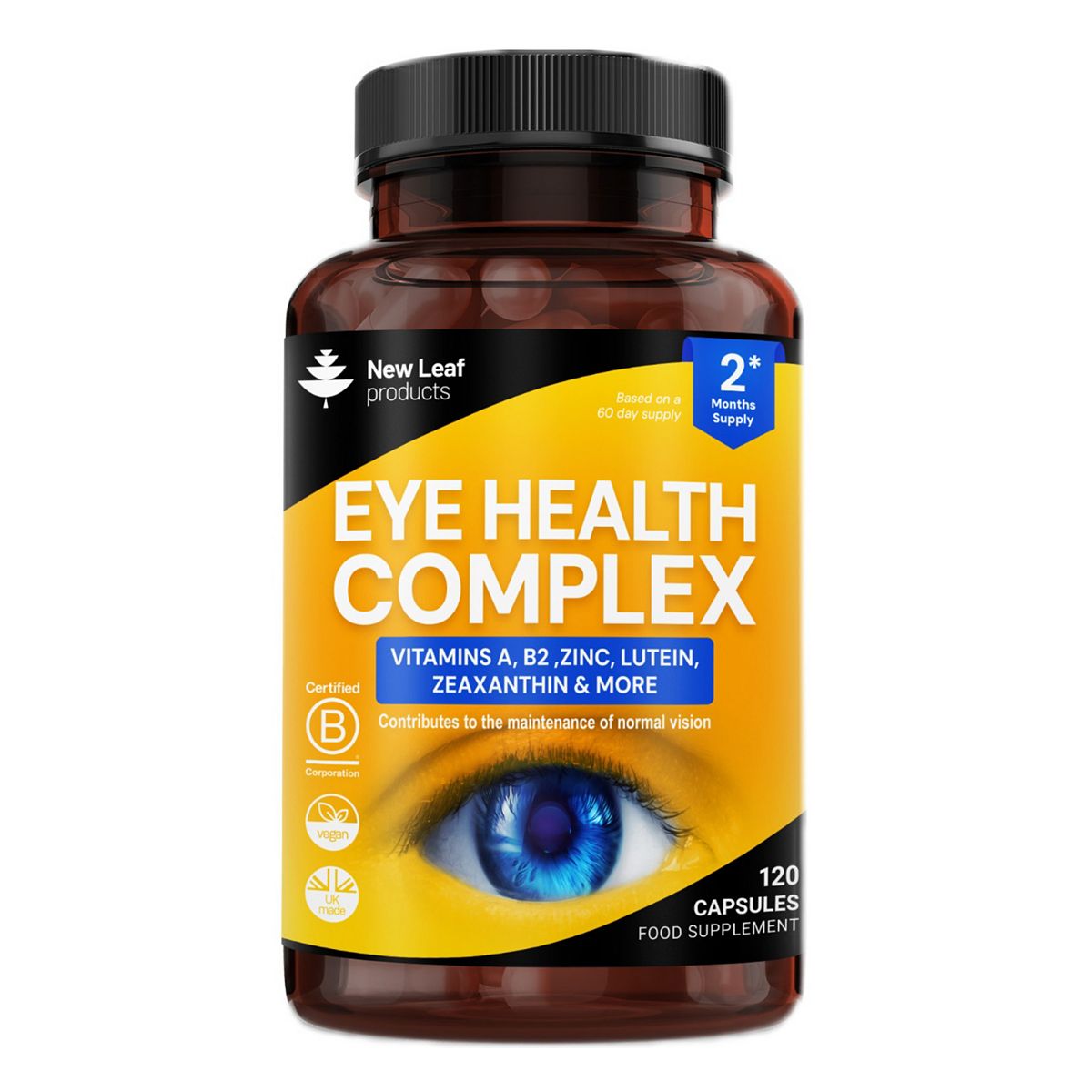 New Leaf Lutein Supplement For Eyes And Zeaxanthin With Vitamin A B2 120 Supplements