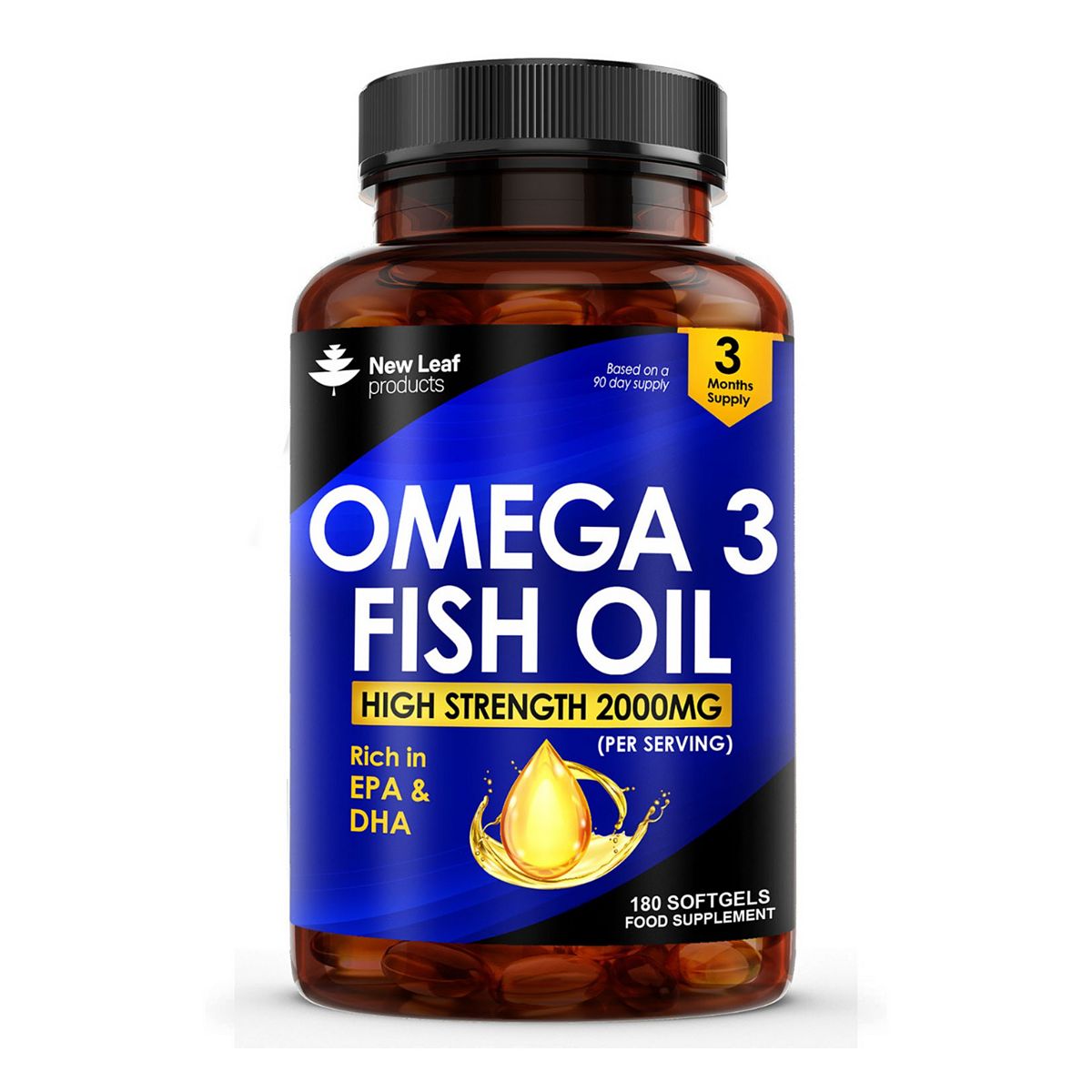 New Leaf Omega 3 Capsules, 2000Mg Fish Oil 180S
