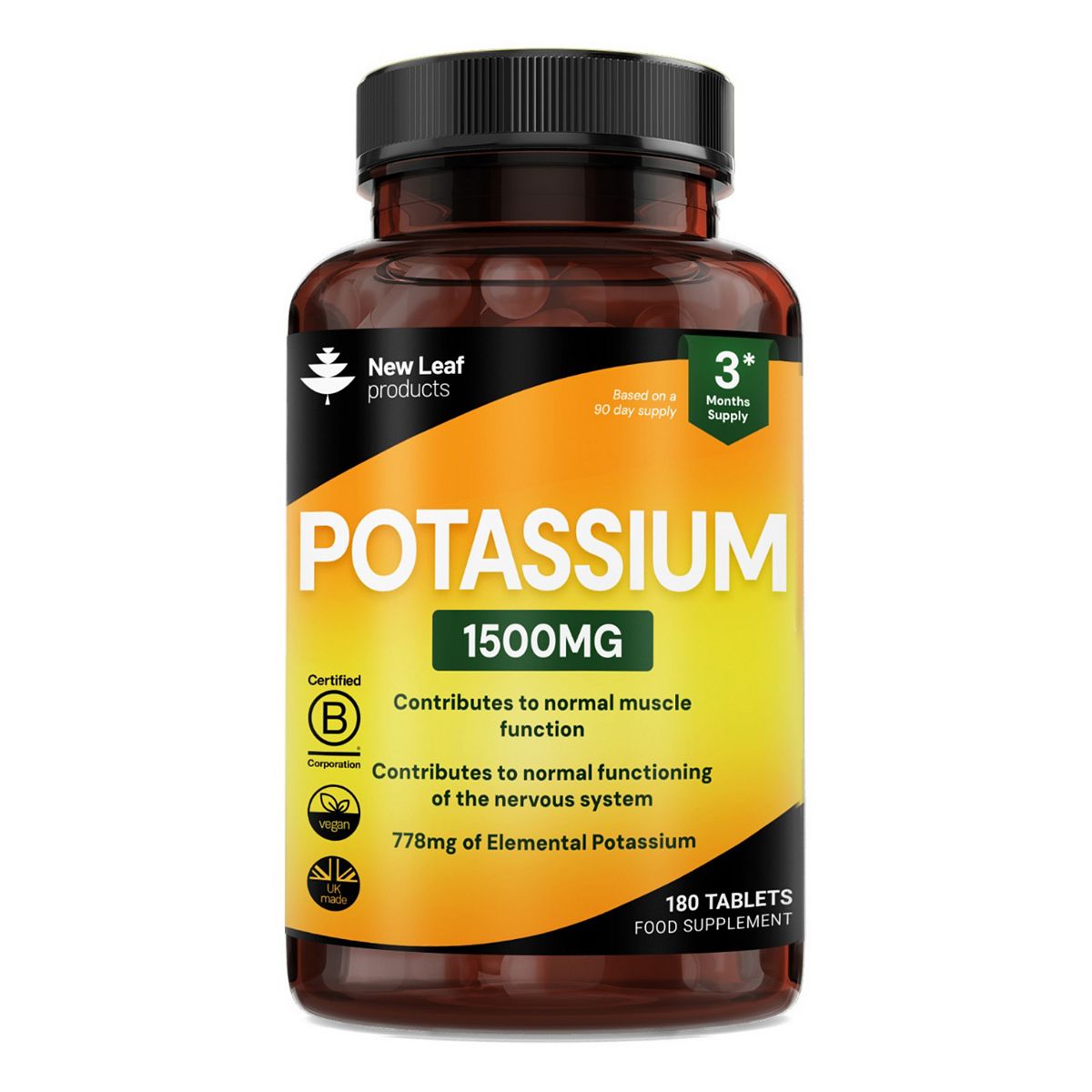 New Leaf Potassium Supplements Tablets 180