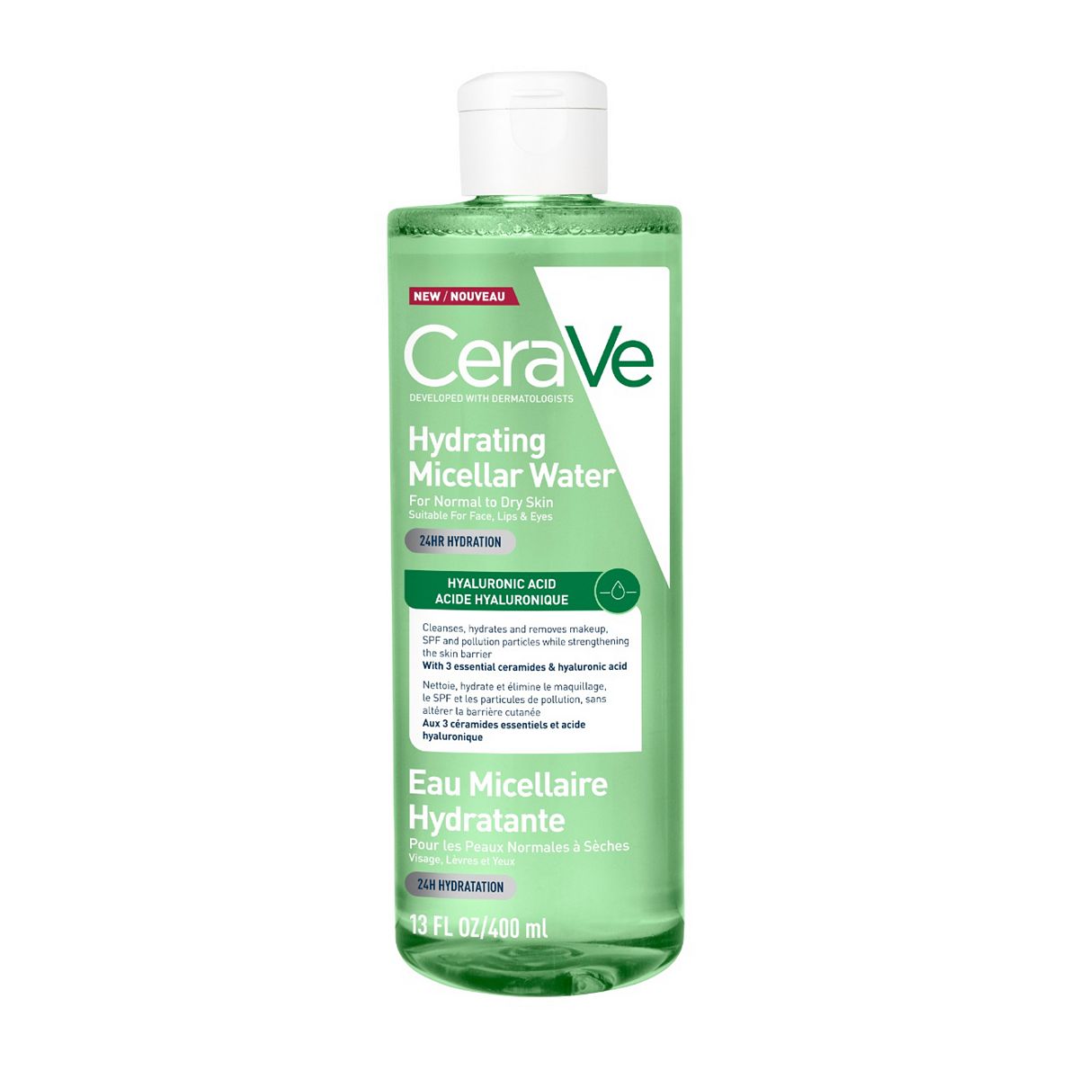 Cerave Hydrating Micellar Water Removes Makeup With 24H Hydration Hyaluronic Acid 400 Ml