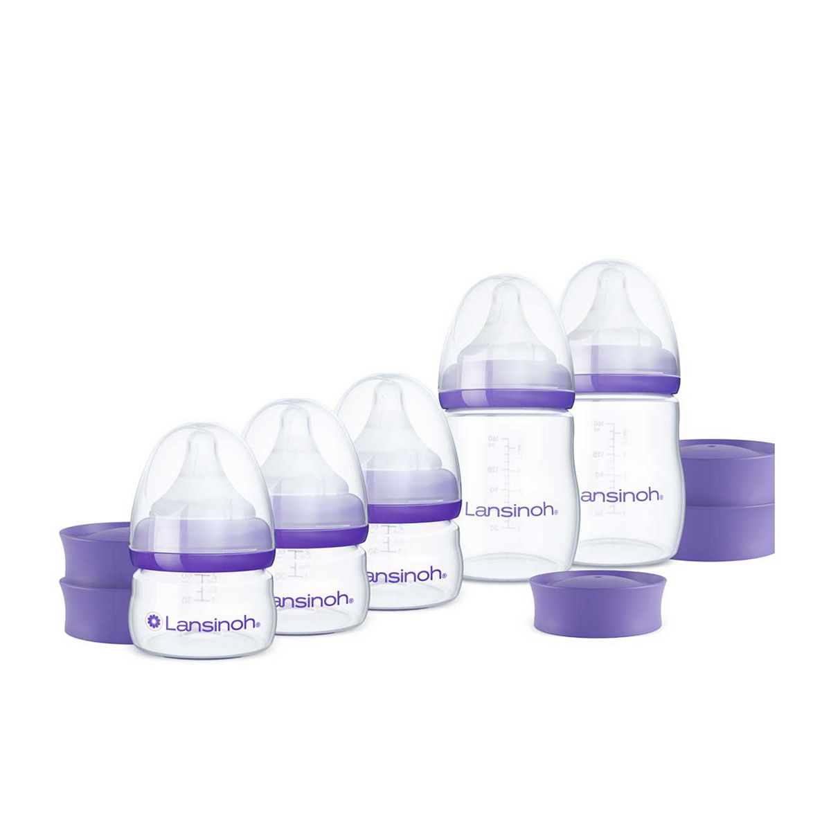 Lansinoh 5 Bottle Baby Feeding Rescue Bundle With Natural Wave Teats