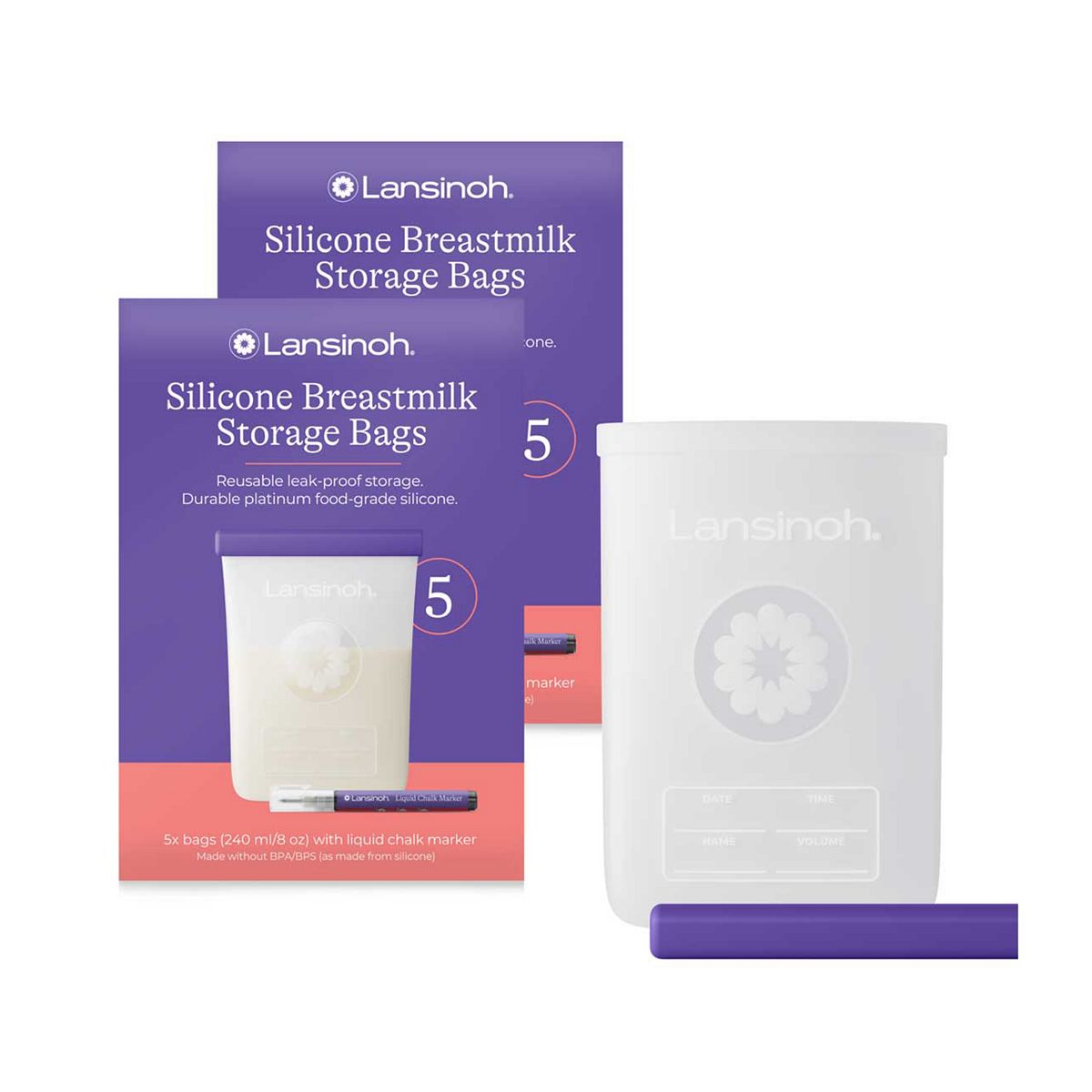 Lansinoh 10 Silicone Re-Usable Milk Storage Bags