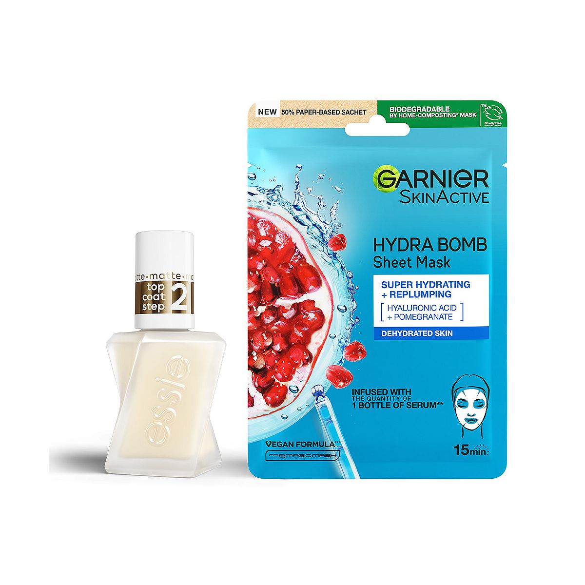 Essie Matte Top & Garnier Face Mask