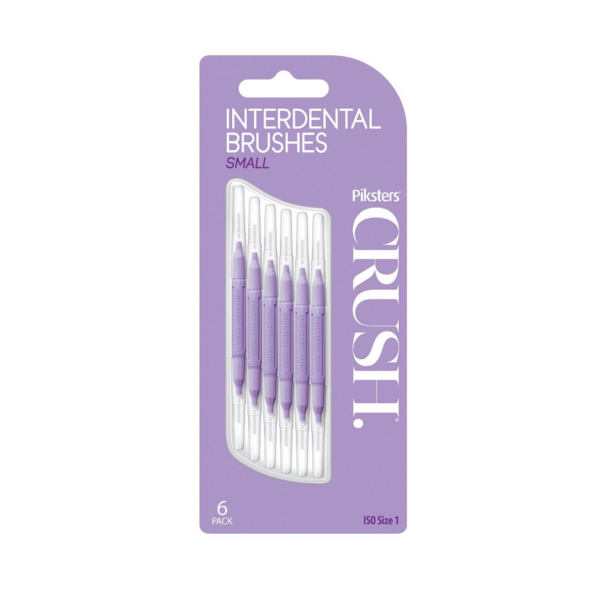 Crush Piksters Double-Ended Interdental Brush Small S Purple 6 Pack With 12 Cleaning Heads