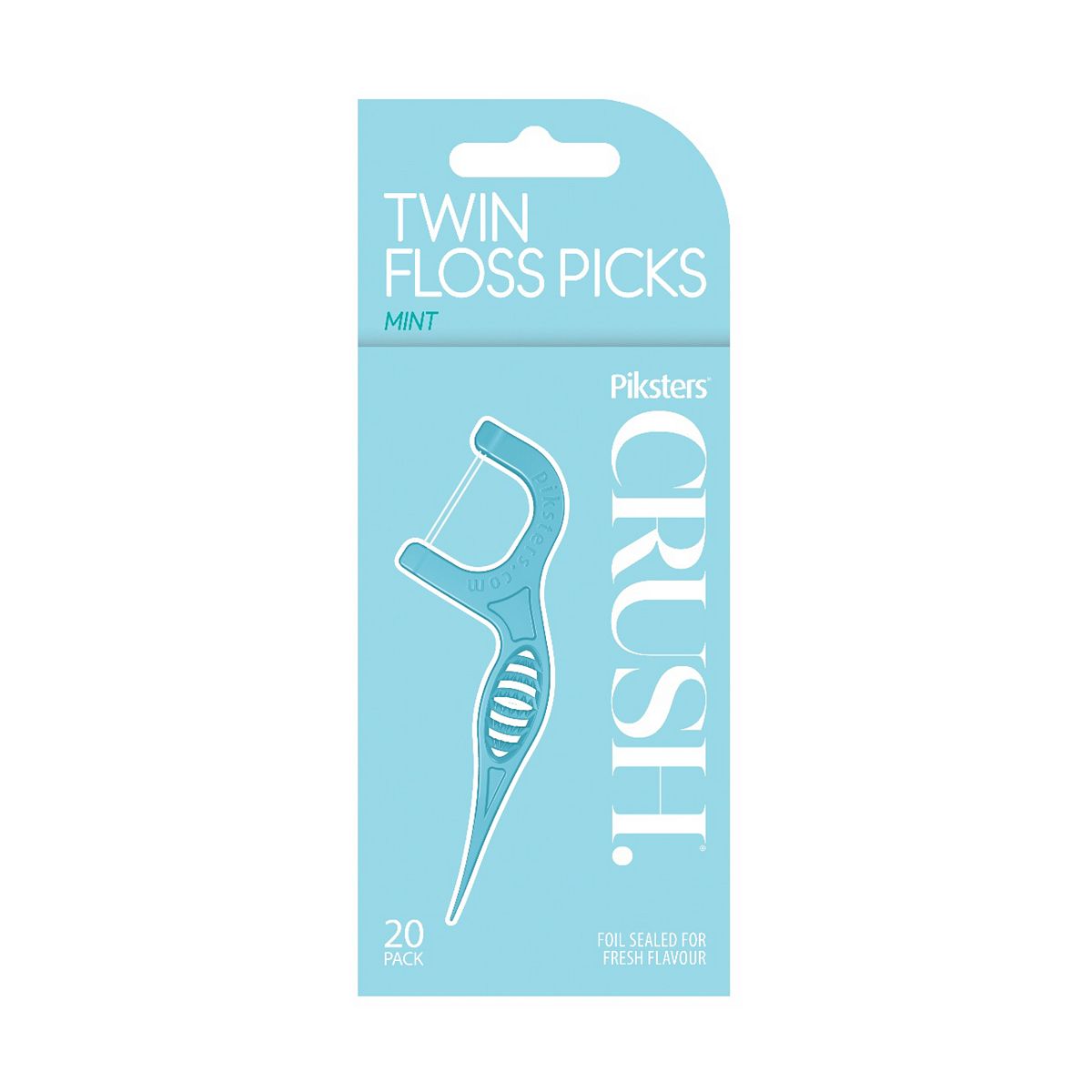 Crush Piksters Floss Picks Mint Flavoured 20 Pack