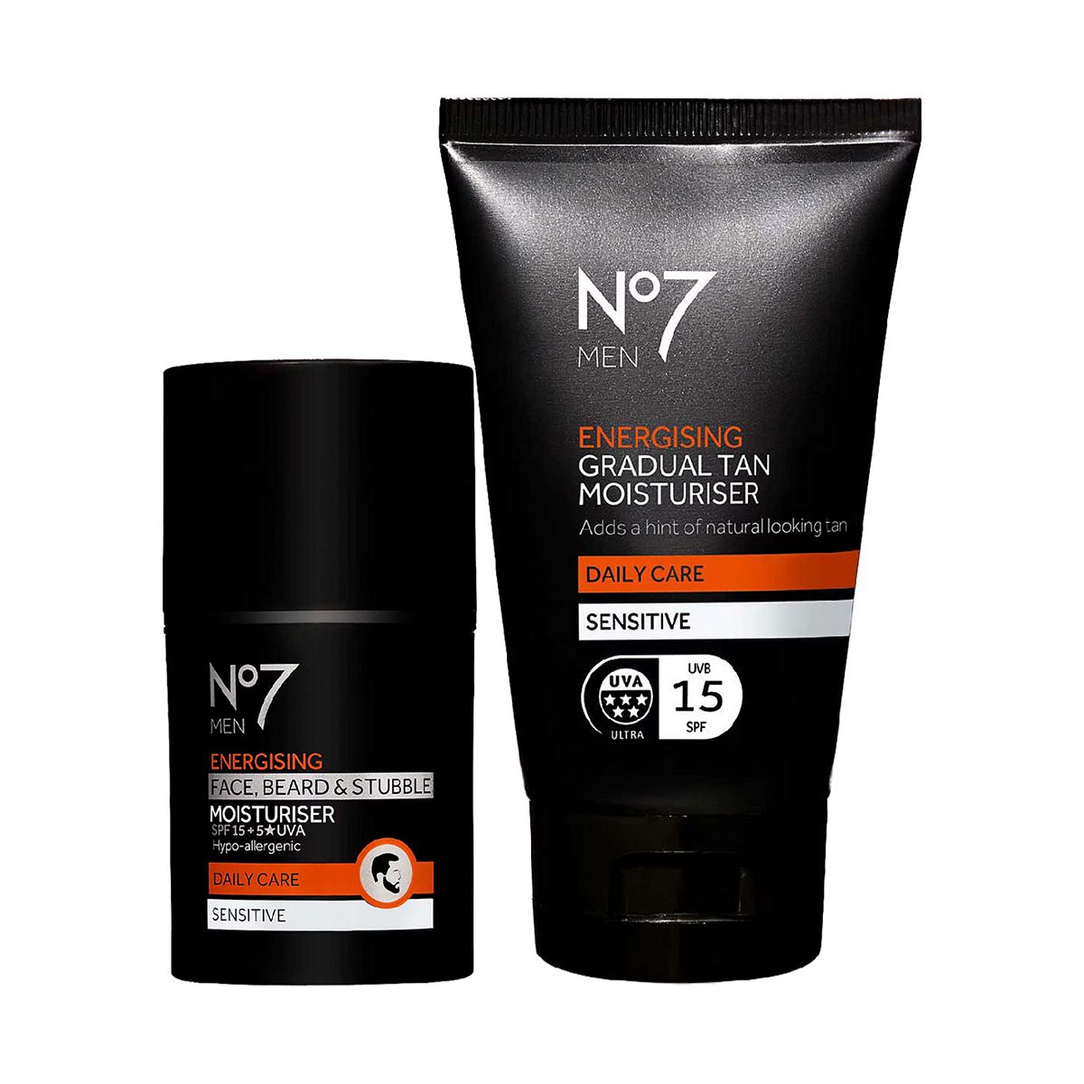 No7 Men's Energising Face Beard & Gradual Tan Moisturiser Bundle