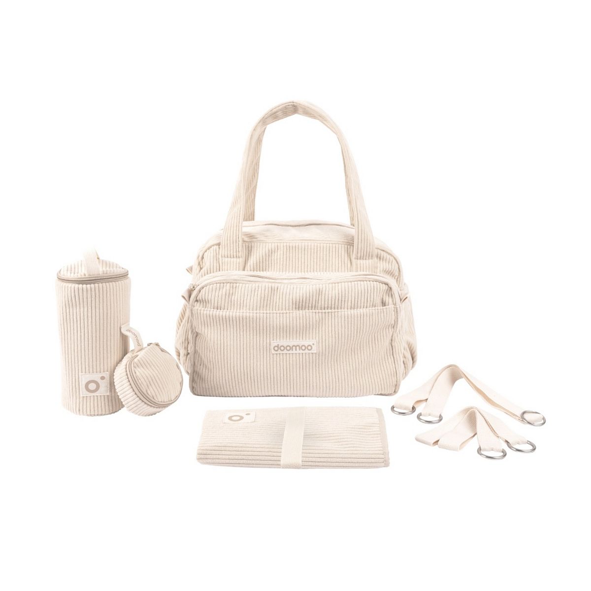 Doomoo 8 Piece Changing Bag Fluffy Corduroy Beige Multicolor