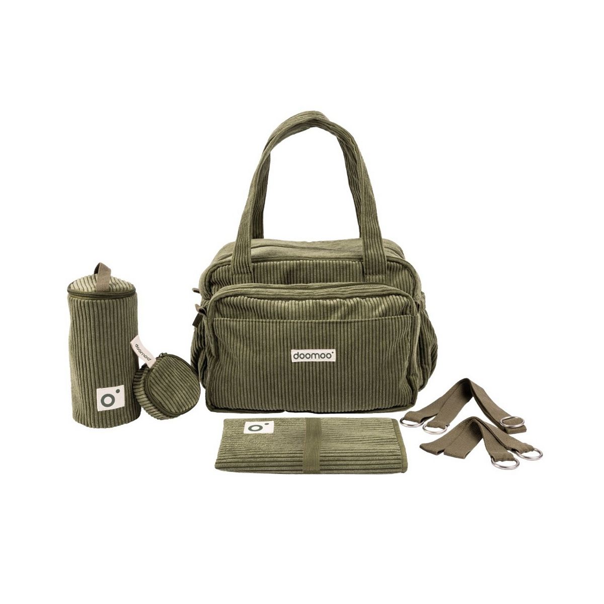 Doomoo 8 Piece Changing Bag Fluffy Corduroy Khaki Multicolor