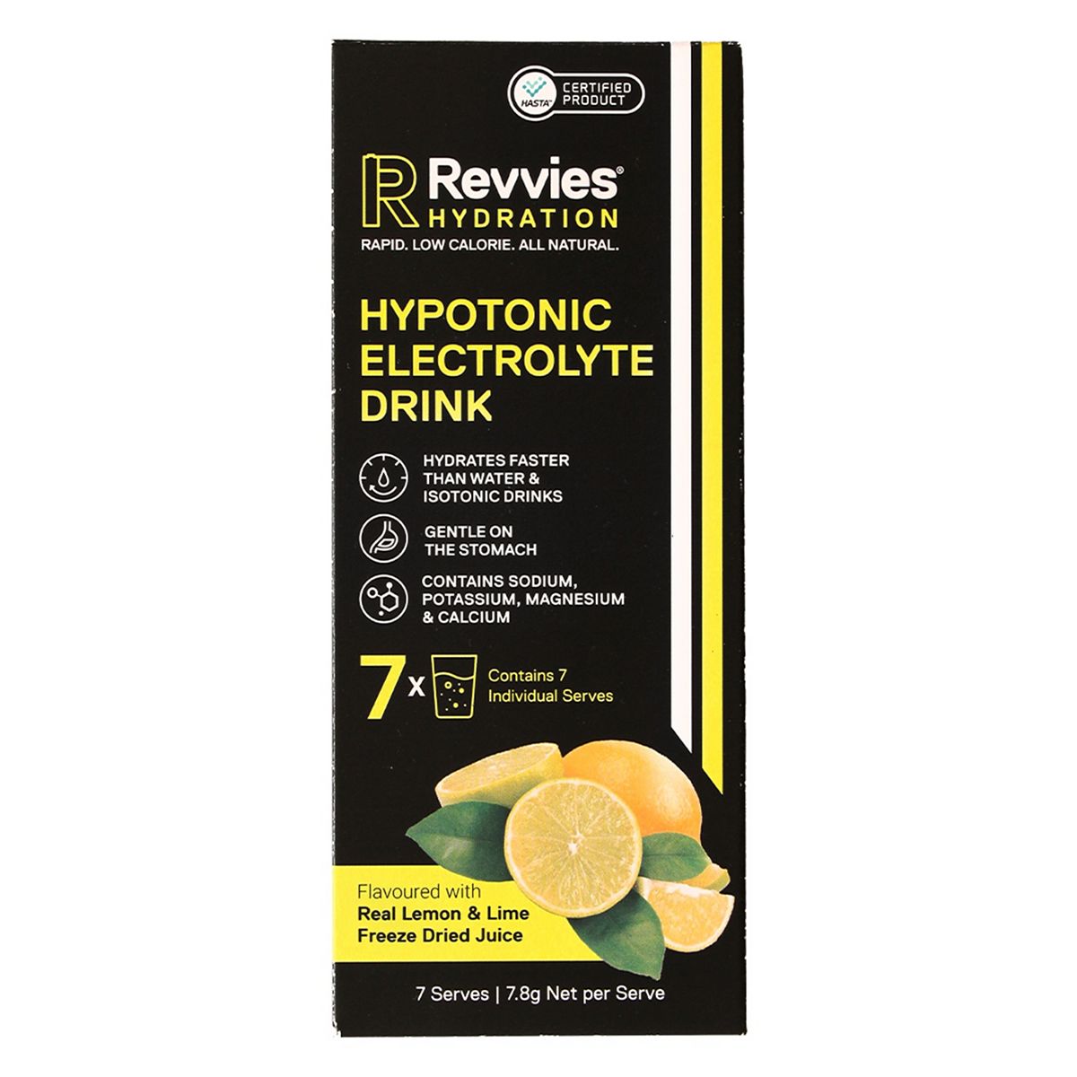 Revvies Hydration Hypotonic Electrolyte Sachet Lemon Lime 7.8G 7 Sachets