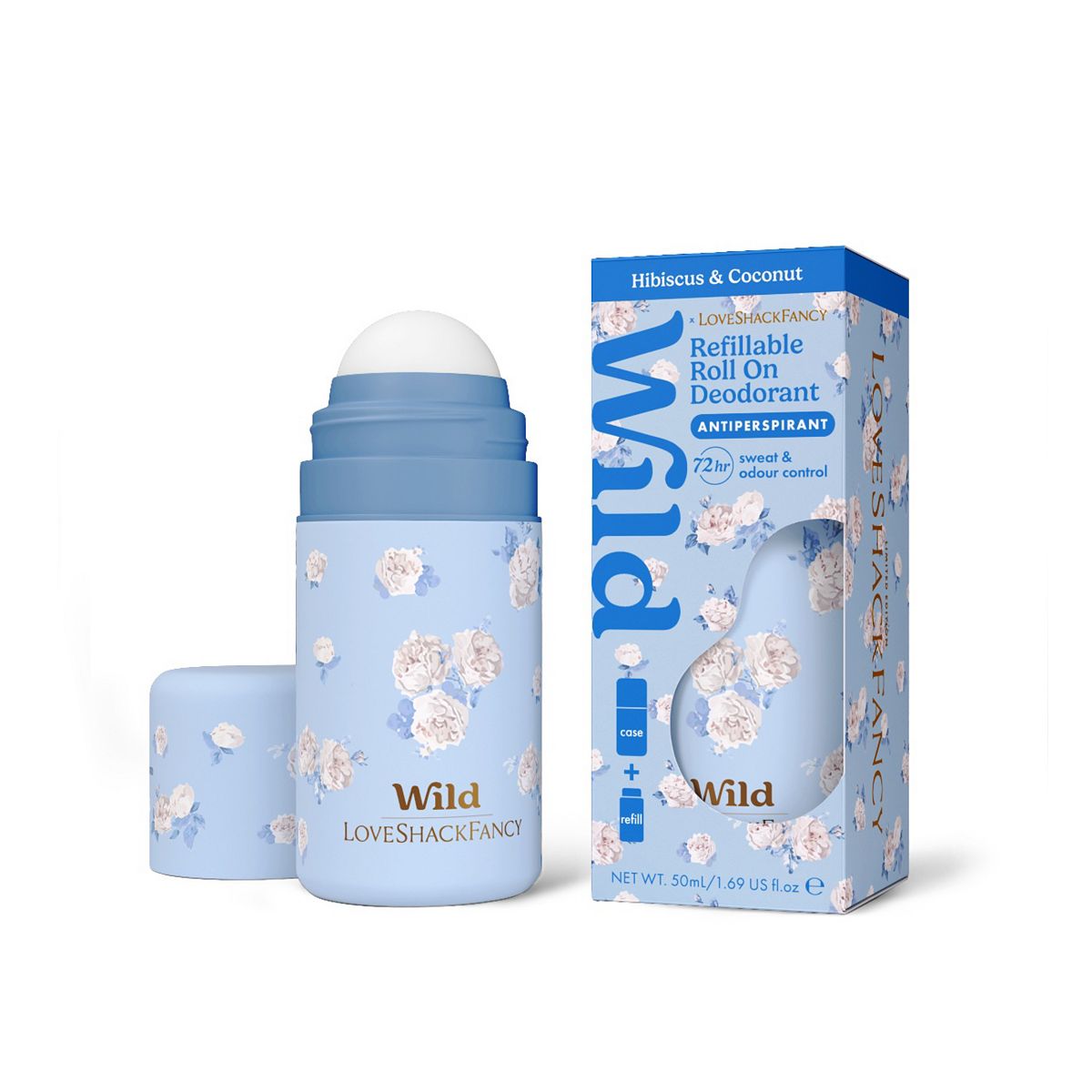 Wild Love Shack Fancy Everblooming Rosettes Case And Hibiscus & Coconut Antiperspirant Refill 50Ml