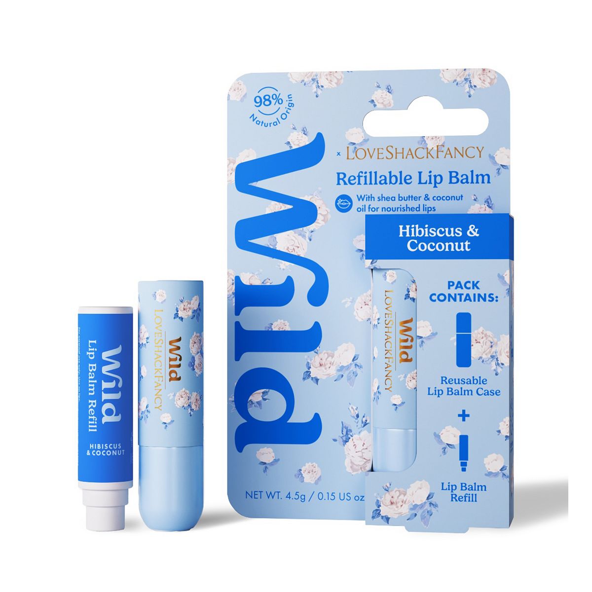 Wild Love Shack Fancy Everblooming Rosette Lip Balm Case And Hibiscus & Coconut Refill 11g