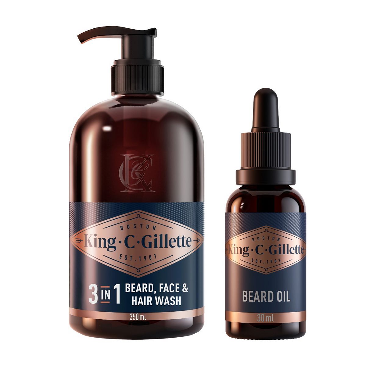 Gillette King C Beard Wash & Oil Bundle
