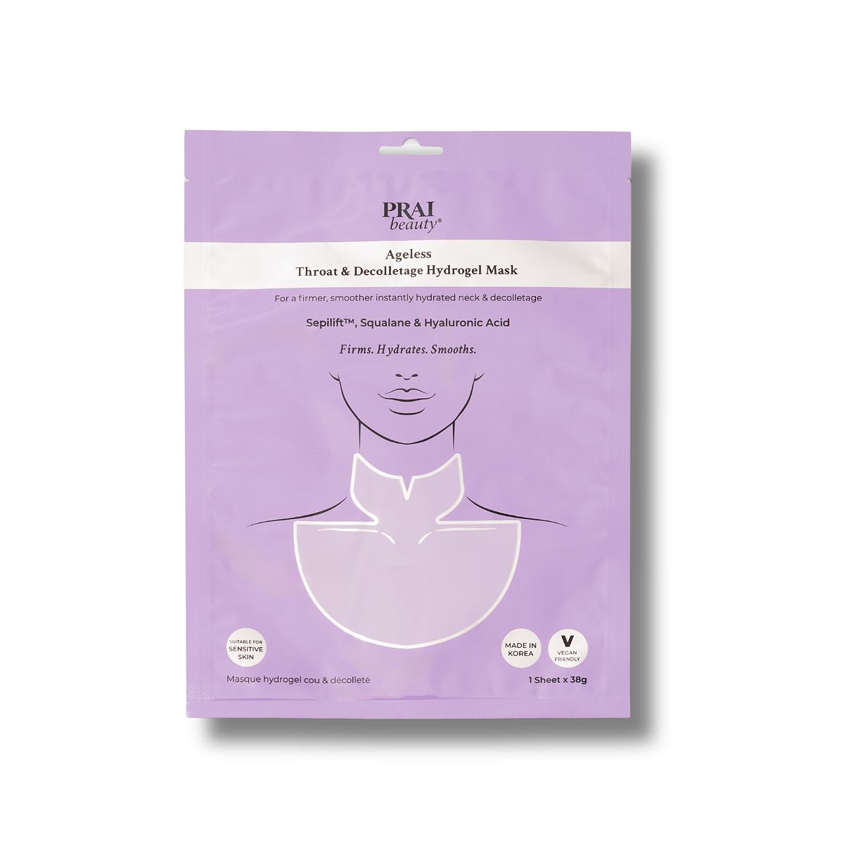 Prai Beauty Ageless Throat & Decolletage Hydrogel Mask 1 Pack