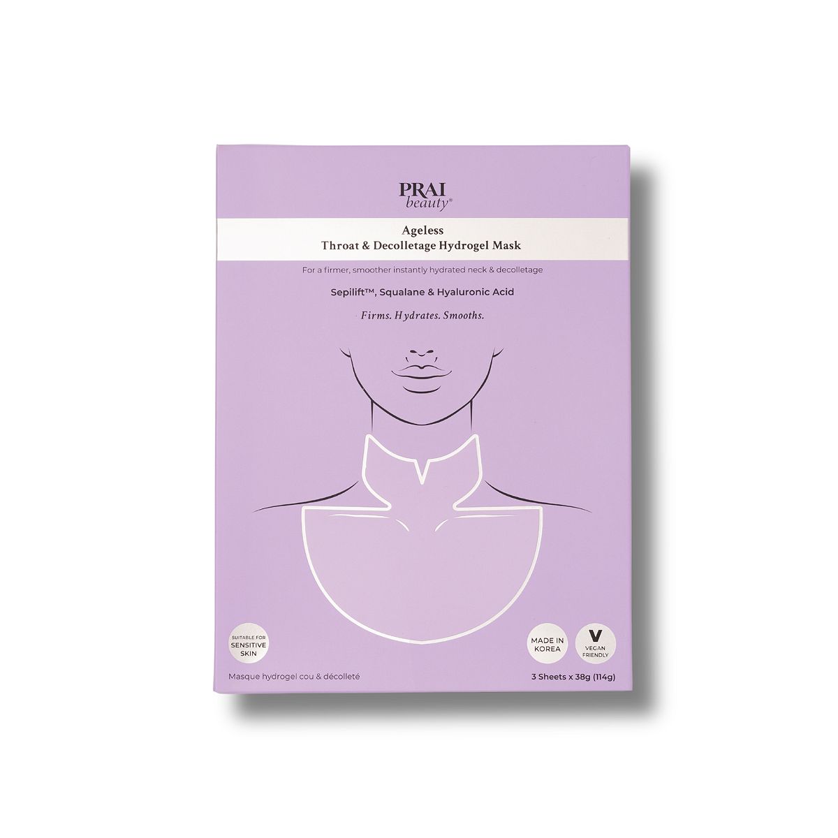 Prai Beauty Ageless Throat & Decolletage Hydrogel Masks Kit