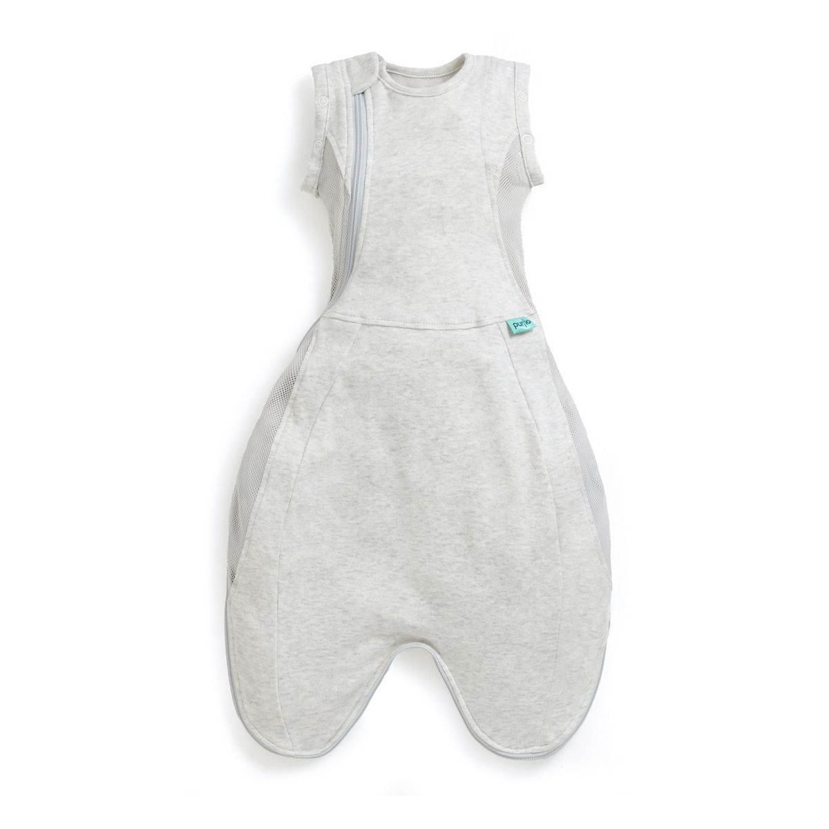 Purflo Swaddle To Sleep Bag 0.5 Tog 0-4M Minimal Grey