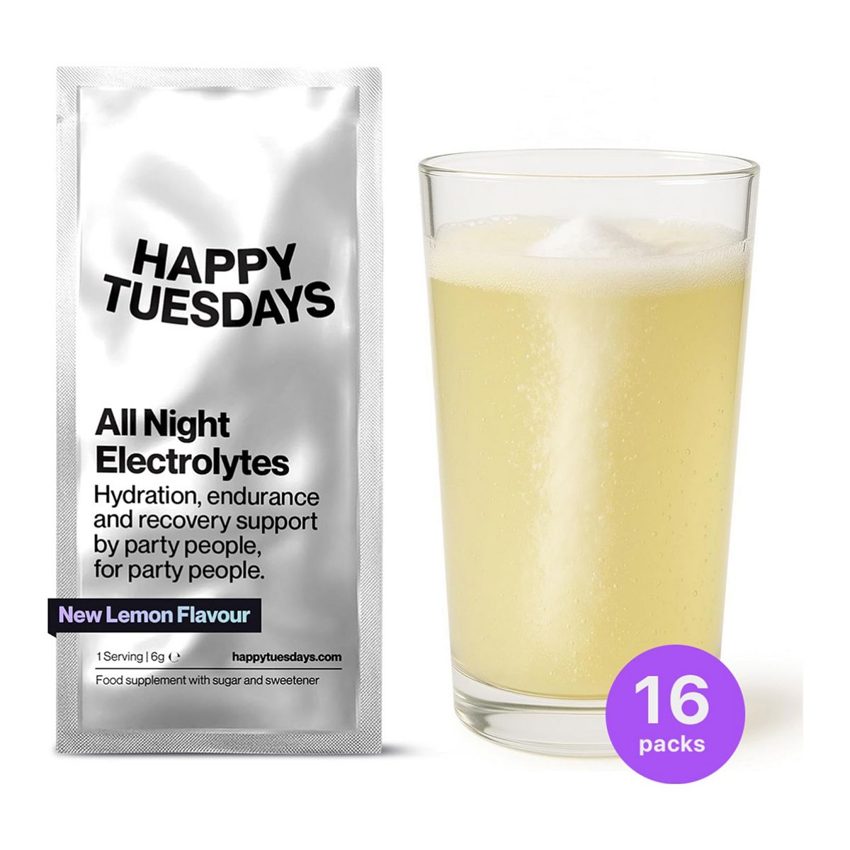 Happy Tuesdays All Night Electrolytes 16 Sachets 6g