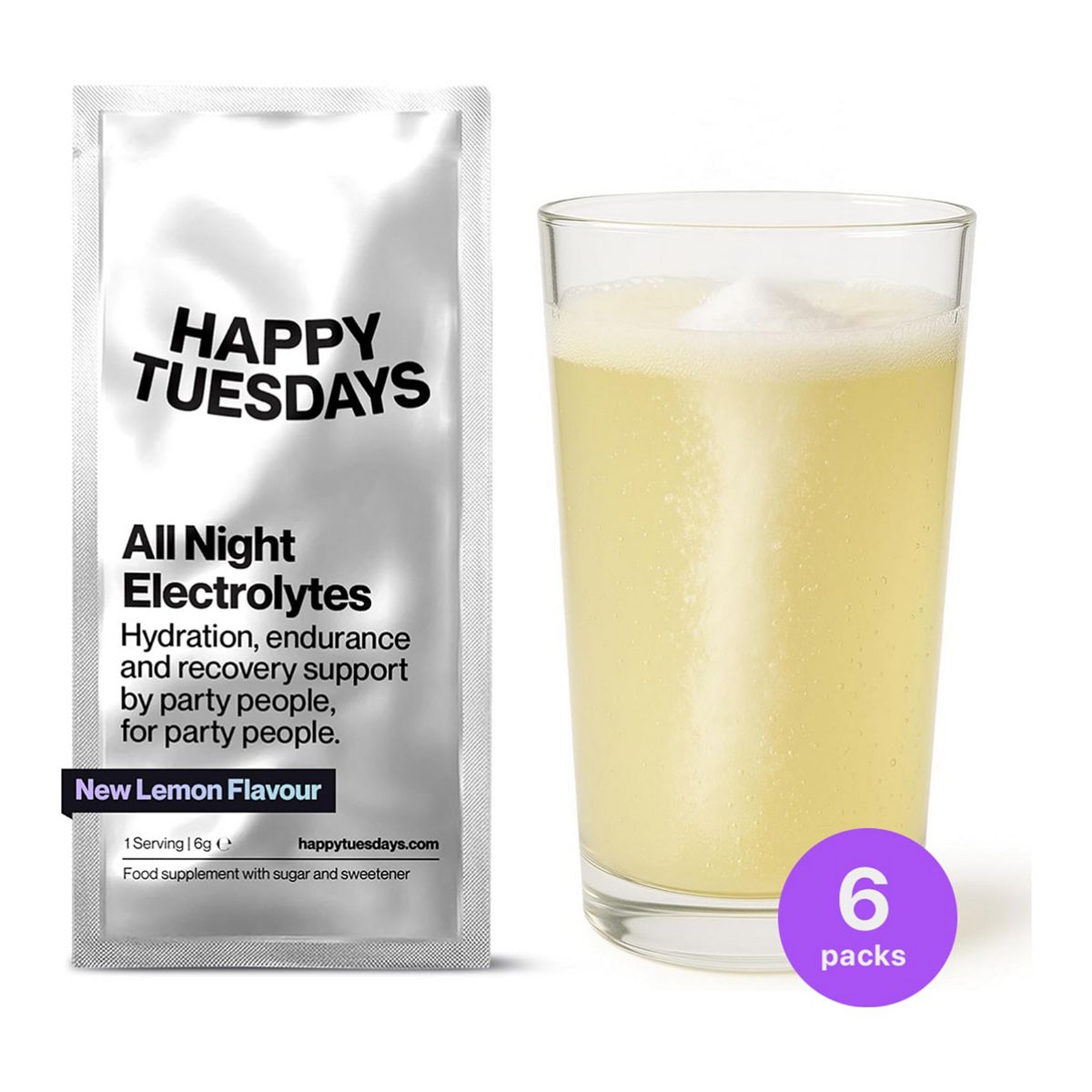 Happy Tuesdays All Night Electrolytes 6 Sachets 6g