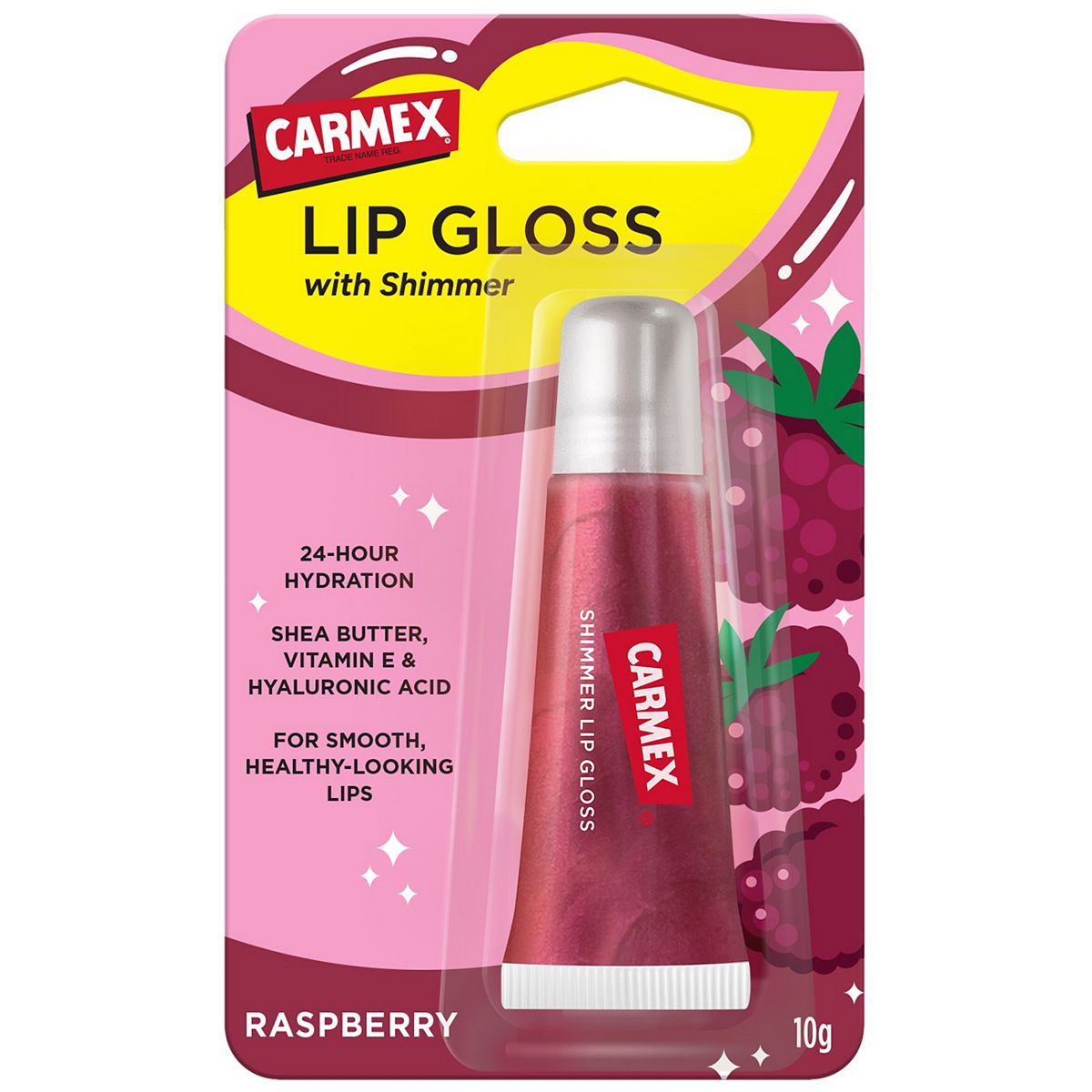 Carmex Raspberry Shimmer Lip Gloss Tube 10g