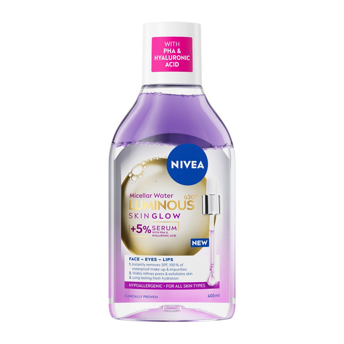 Nivea Luminous630 Skin Glow Serum Infused Micellar Water 400ml