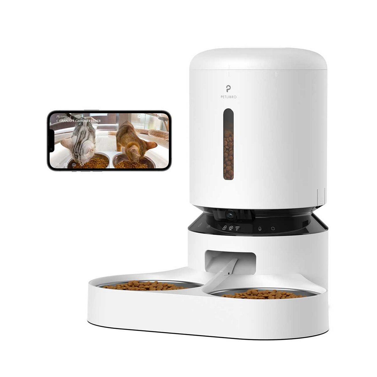 Petlibro Dual Automatic Pet Feeder Granary Camera White