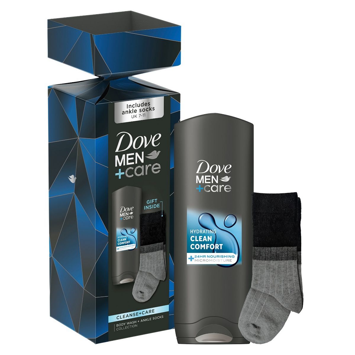 Dove Men + Care Clean Comfort Body Wash & Socks Gift Set
