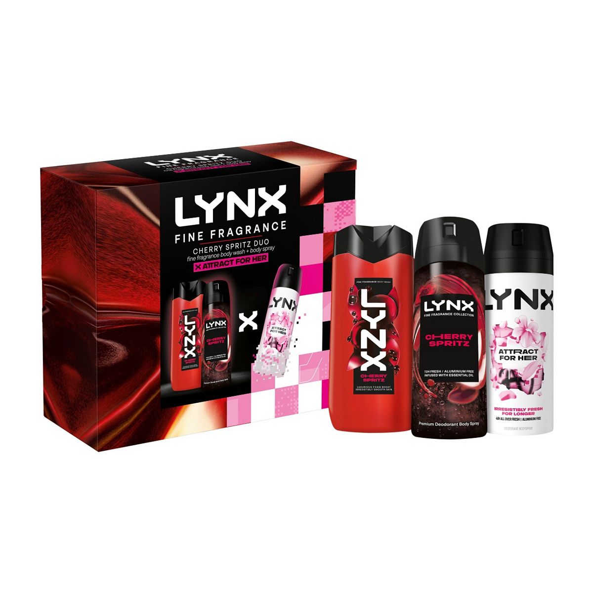 Lynx Fine Fragrance Cherry Spritz & Attract For Her Gift Set