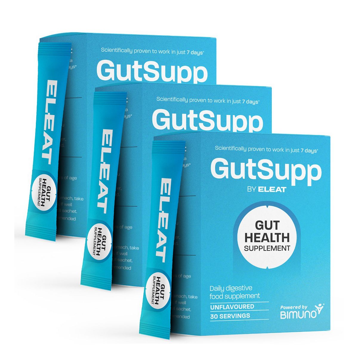GutSupp Gut Health Prebiotic Powder - Unflavoured 90 Sachets 3 Month Supply
