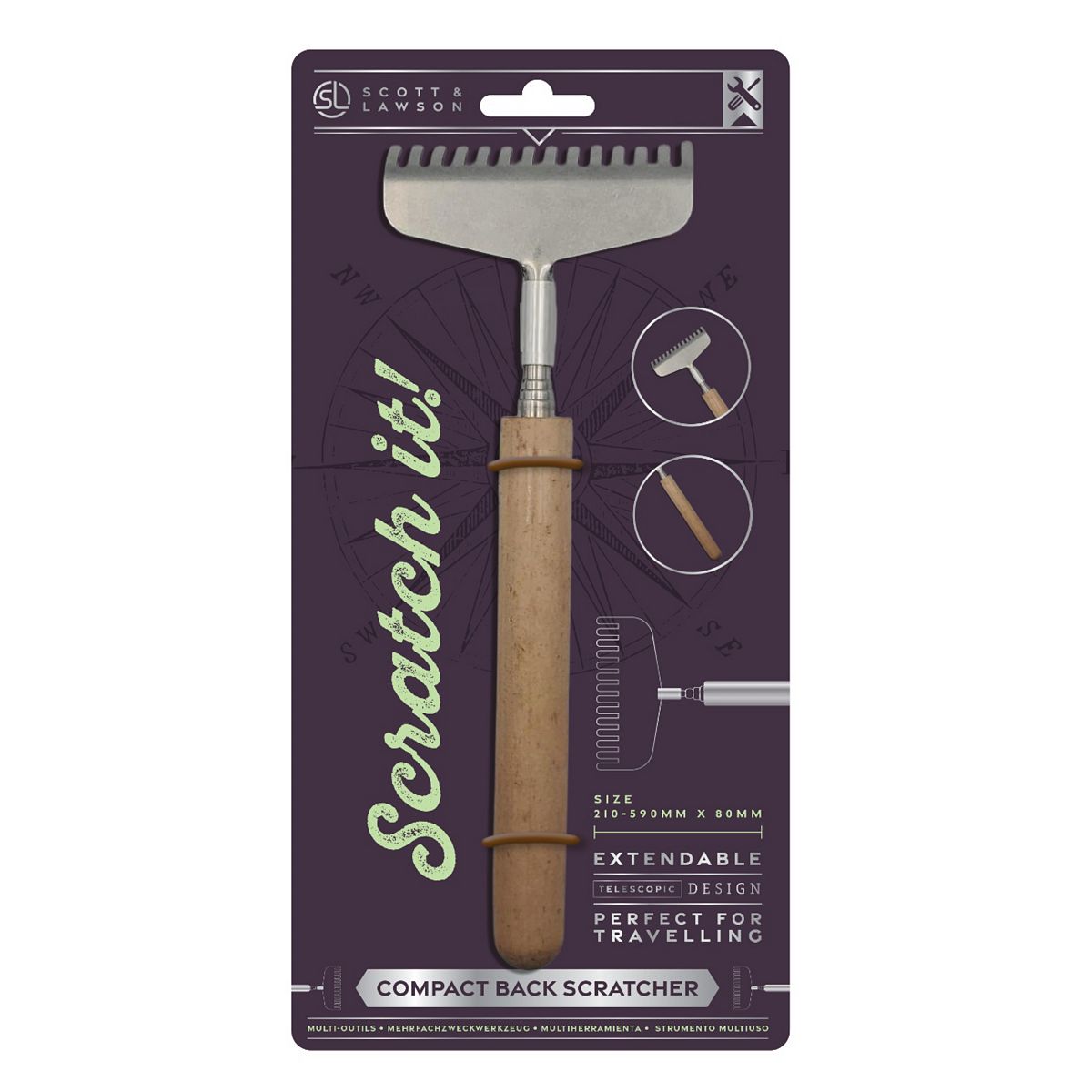 Scott & Lawson Wood Handle Extendable Back Scratcher