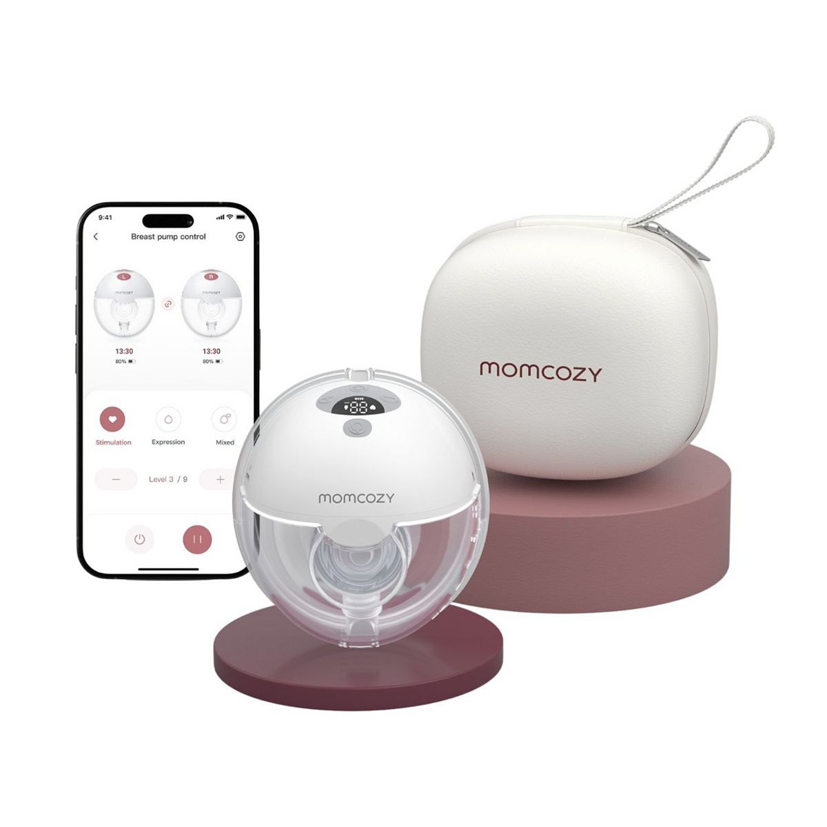 Momcozy M5 Smart Wearable Electric Breast Pump Single-Gray