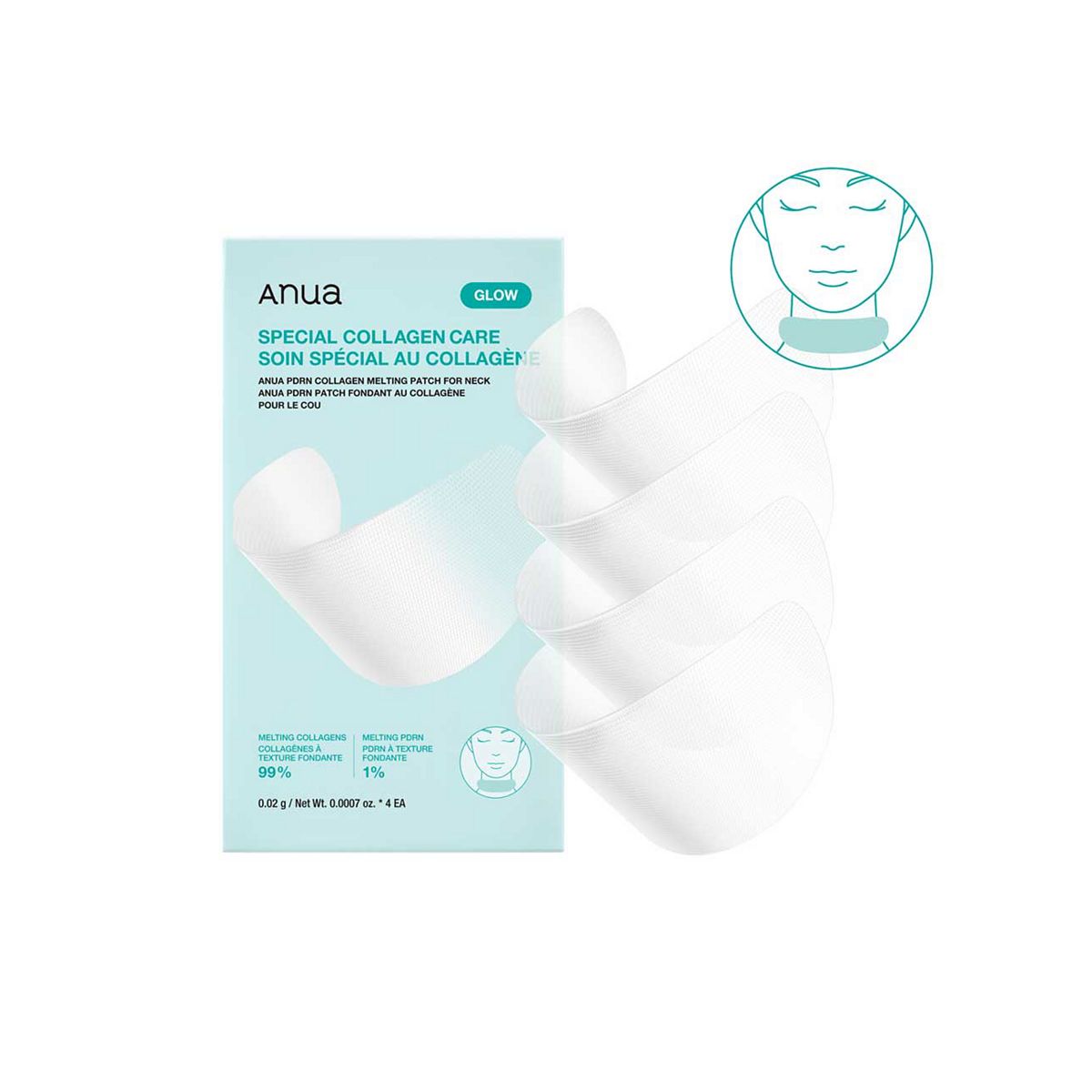 Anua Pdrn Collagen Melting Patch For Neck (4Pc)