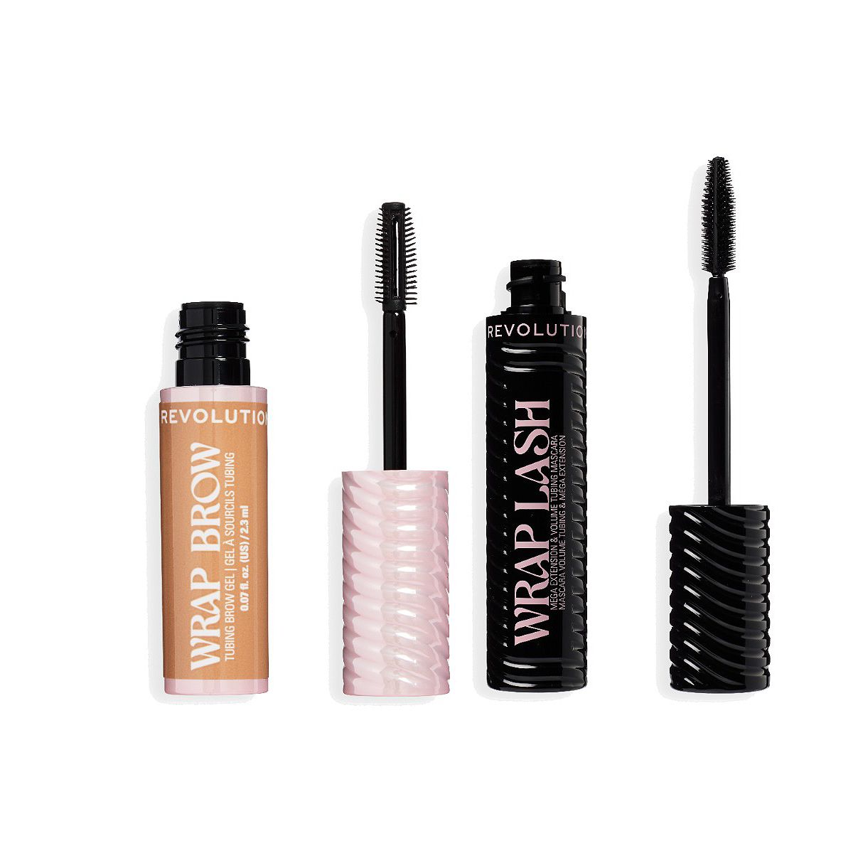 Revolution Beauty Revolution Wrap Tube Mascara Brow Ultra Black/cool Medium Brown