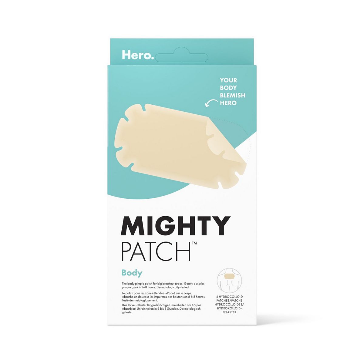 Hero Mighty Patch™ Body Spot Patches, 4 Xxl Hydrocolloid Pimple Patches