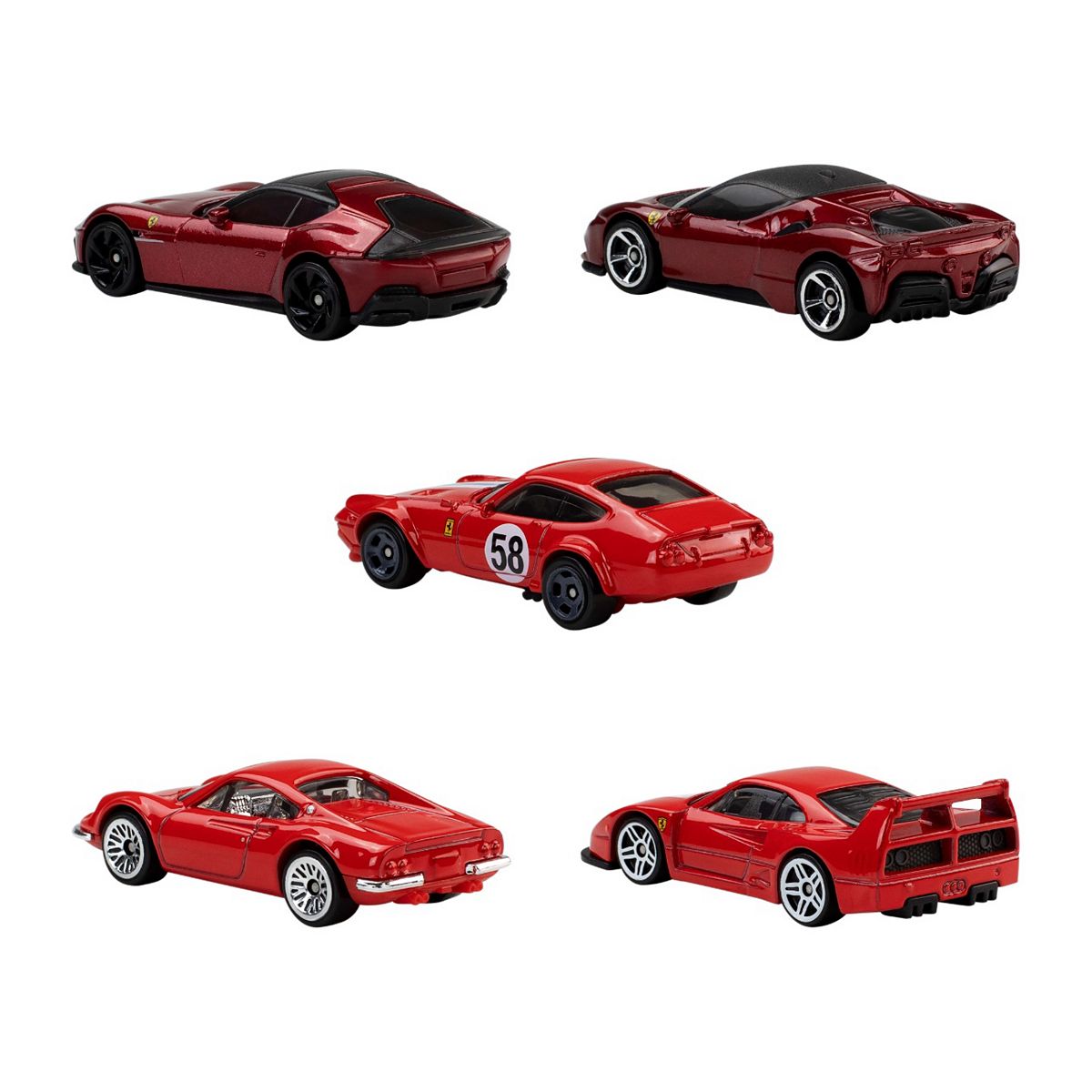 Mattel Hot Wheels Basic Car 5 Pack Ferrari