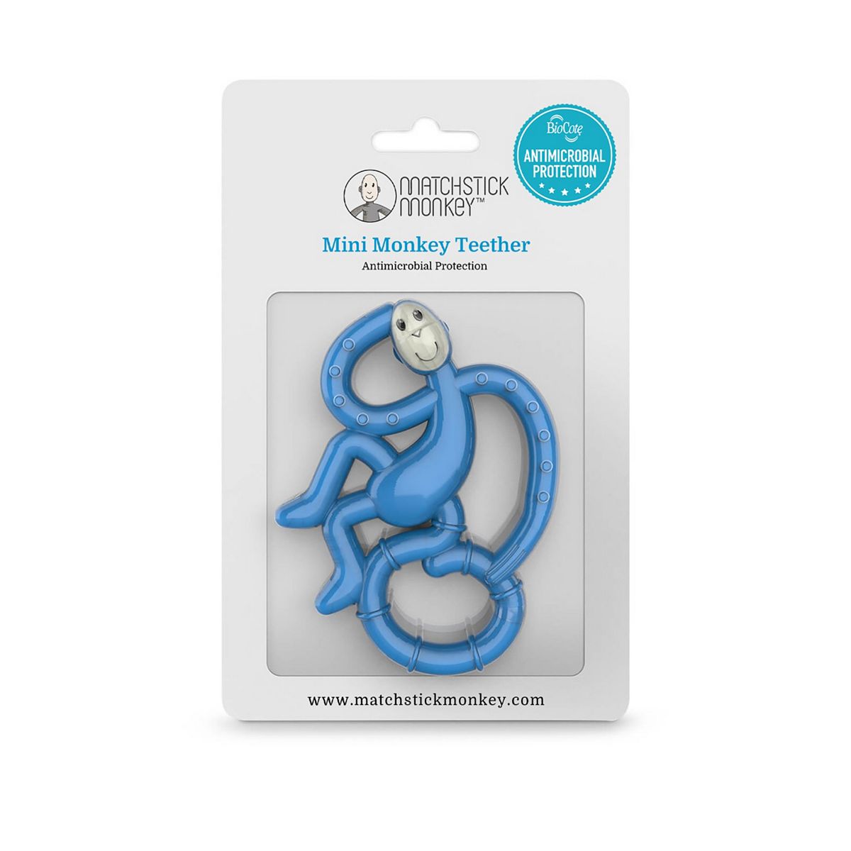 Matchstick Monkey Mini Monkey Teether Blue