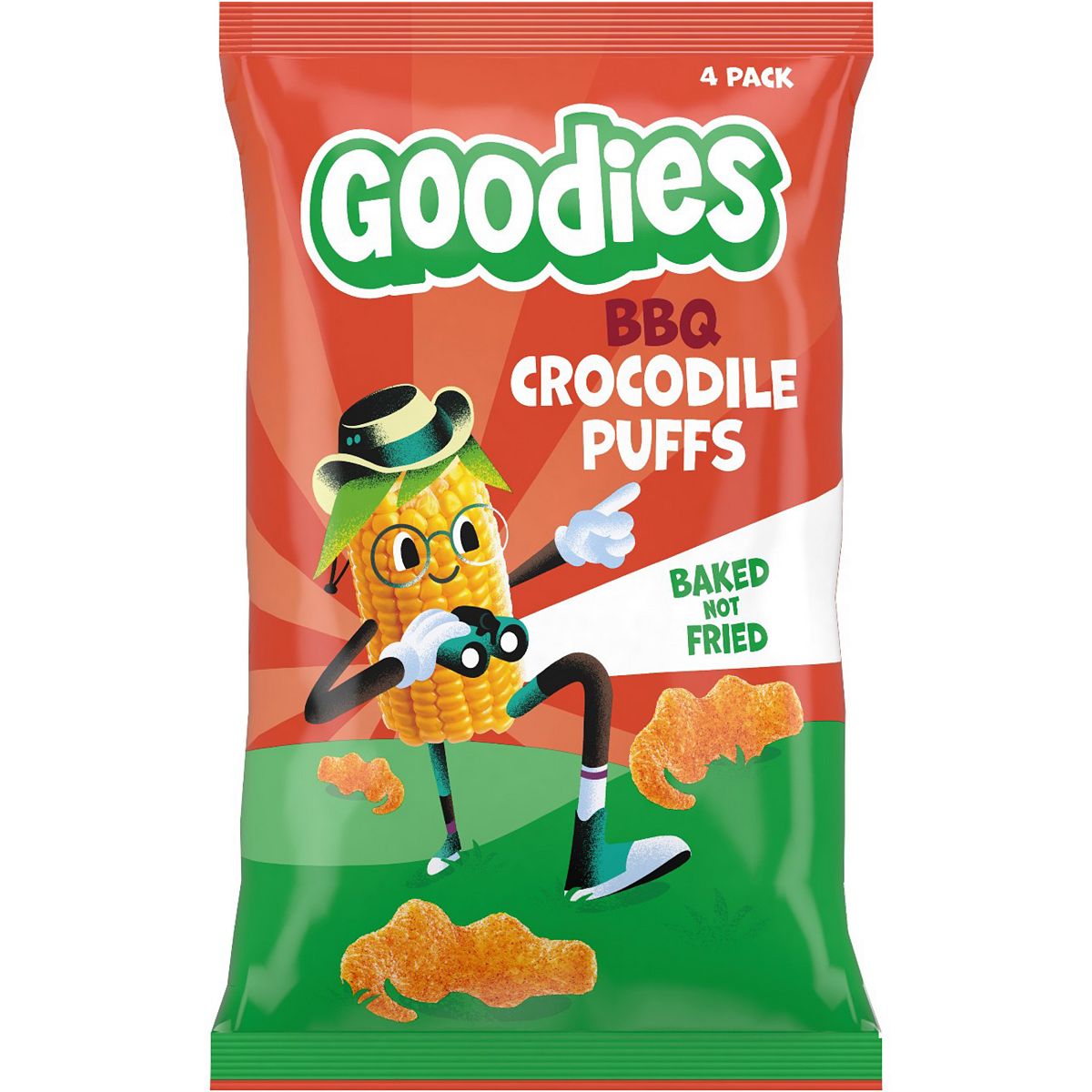 Organix Goodies Kids Snack Crocodile Puffs Bbq Multipack 4X12g