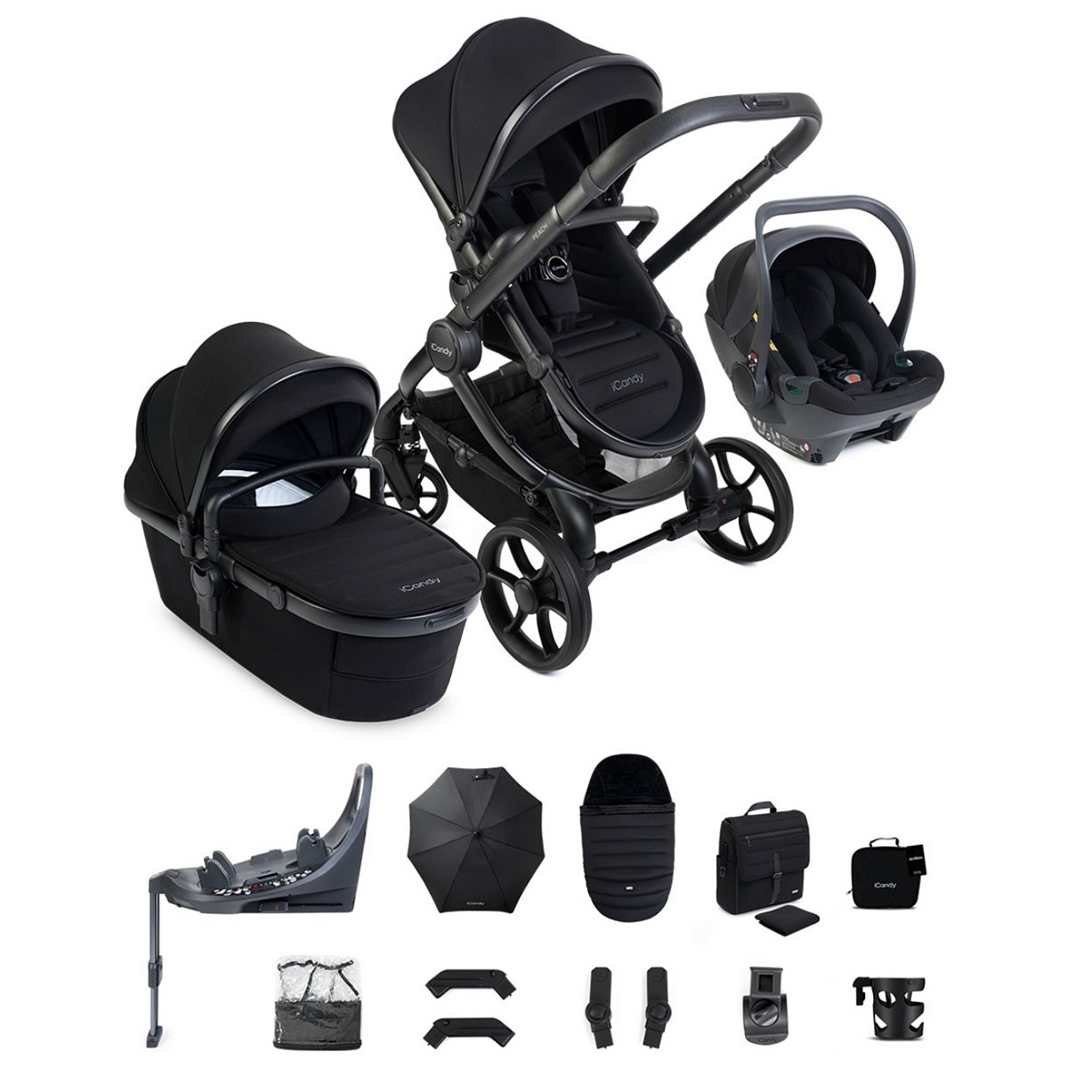 Icandy Peach 8 Black Complete Bundle With Cocoon 360 And Base