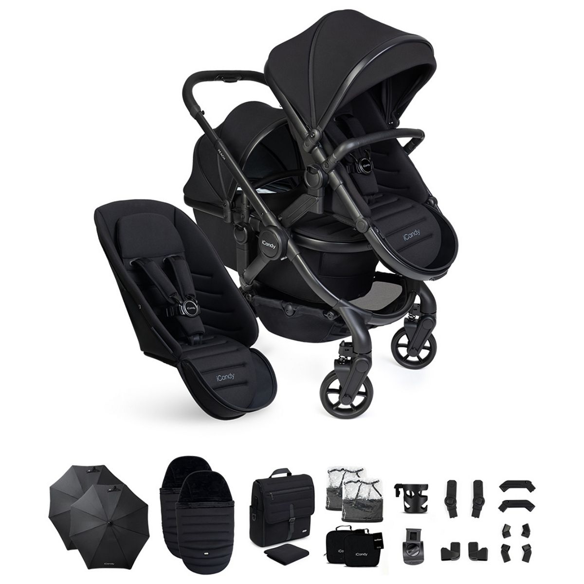 Icandy Peach 8 Black Complete Bundle Double