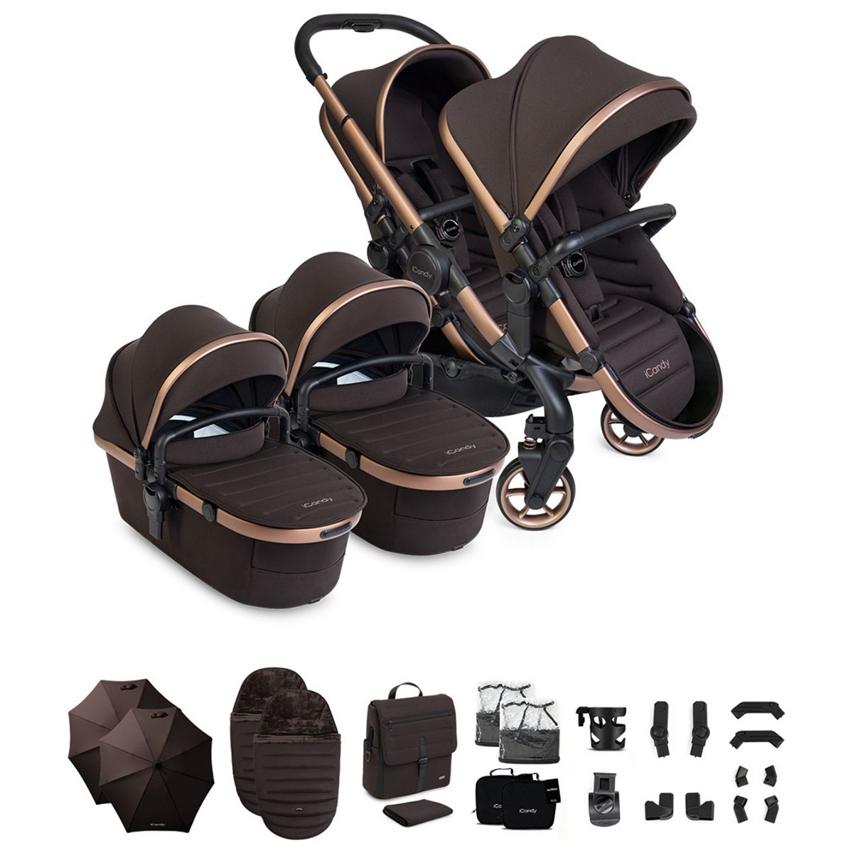Icandy Peach 8 Pecan Complete Bundle Twin