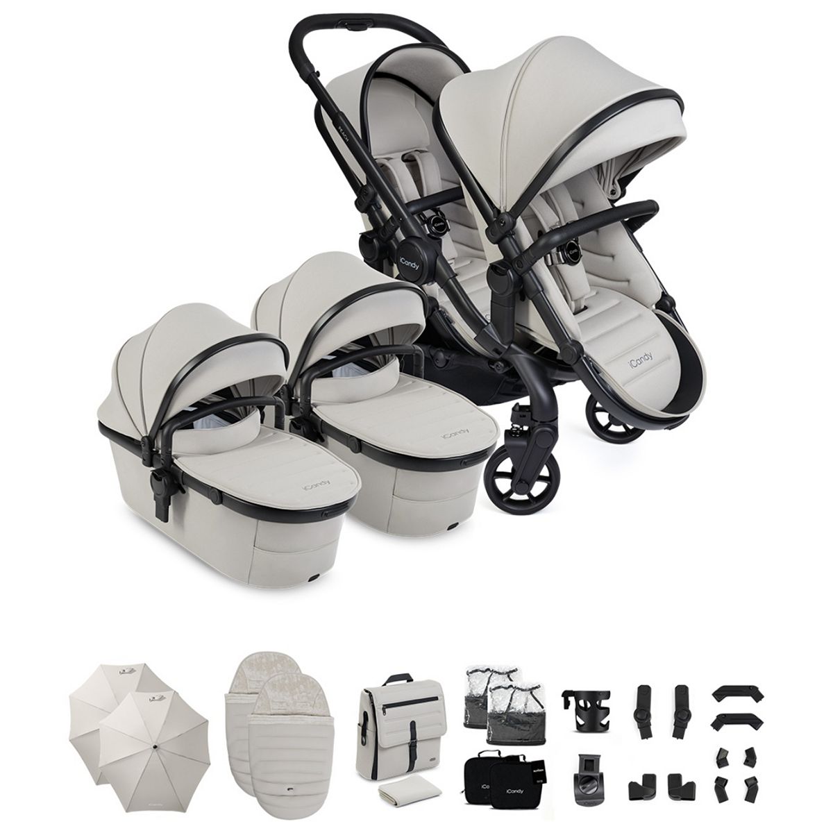 Icandy Peach 8 Taupe Complete Bundle Twin