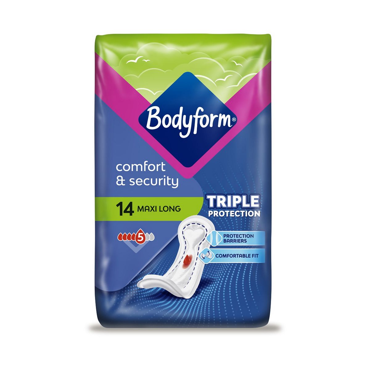 Bodyform Maxi Long Sanitary Pads 14 Pack